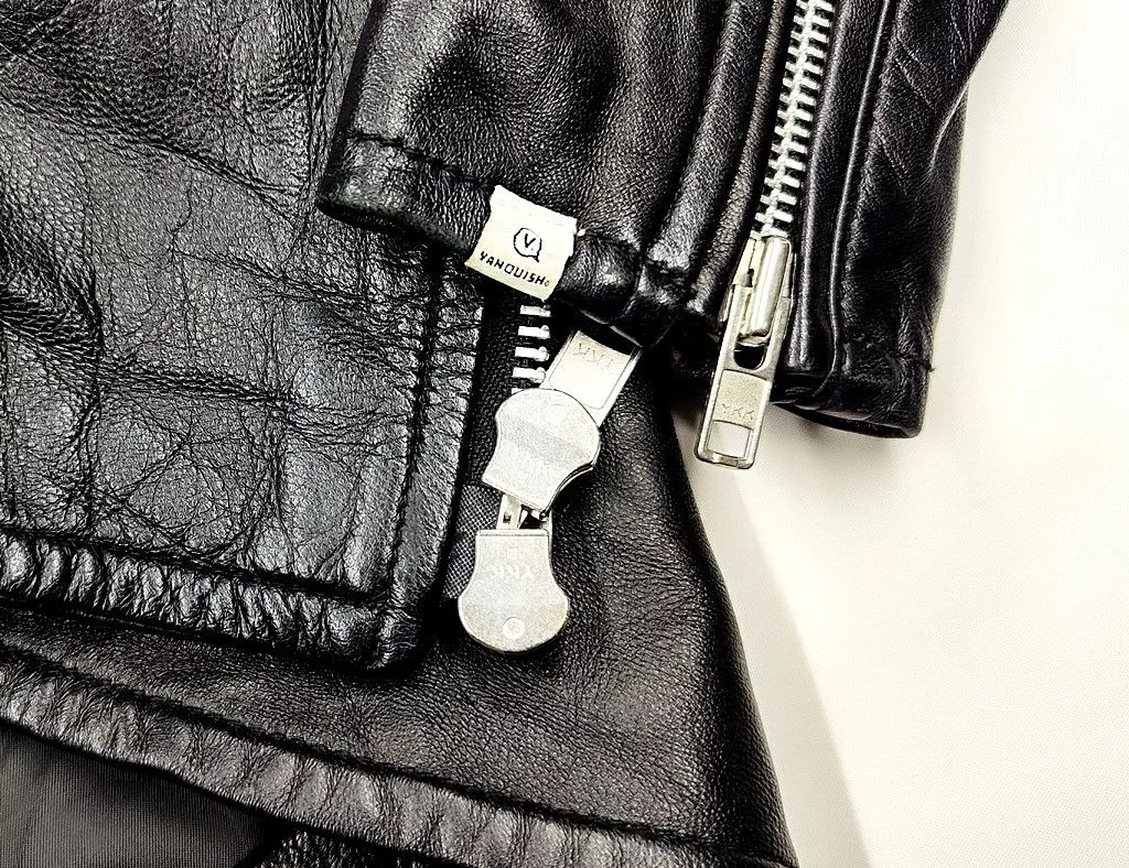 Vanquish Leather Jackets VANQUISH full leather double collar jacket Black