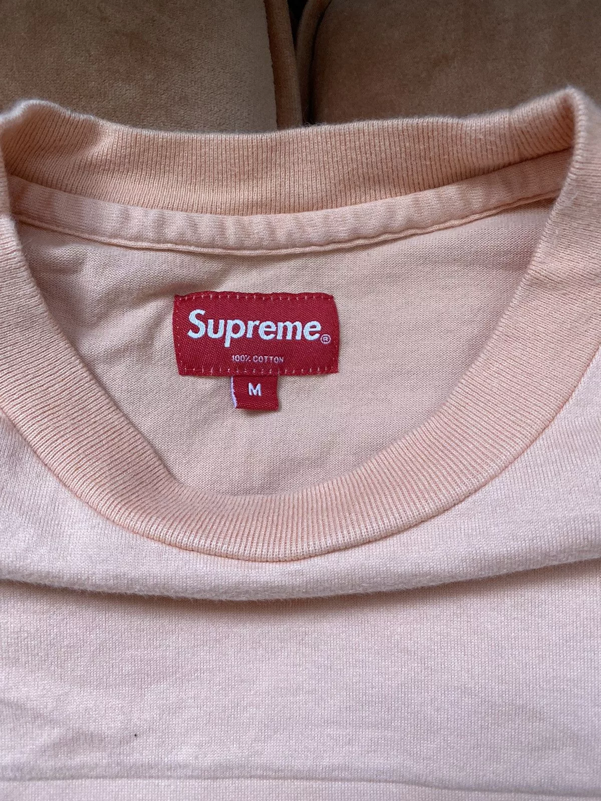 Supreme Short Sleeve T Shirts Supreme Debossed Tee Pink