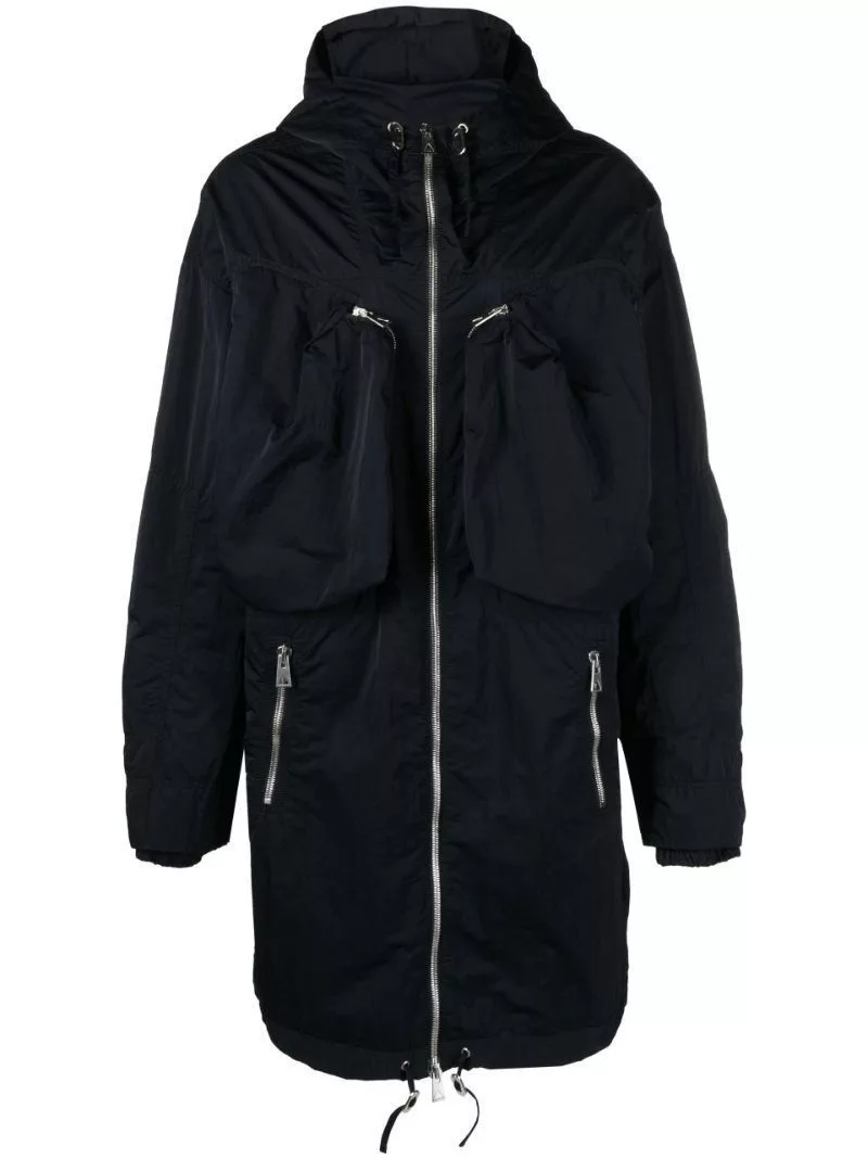 Bottega Veneta Parkas Bottega Veneta Blue Technical Hooded Parka Coat