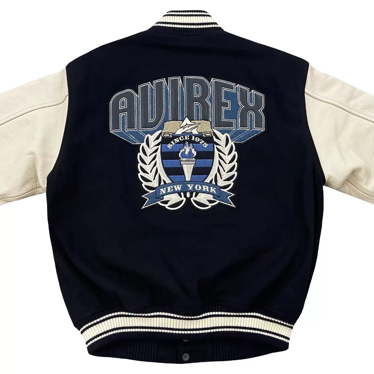 Avirex Leather Jackets Avirex Leather Varsity Jacket Blue