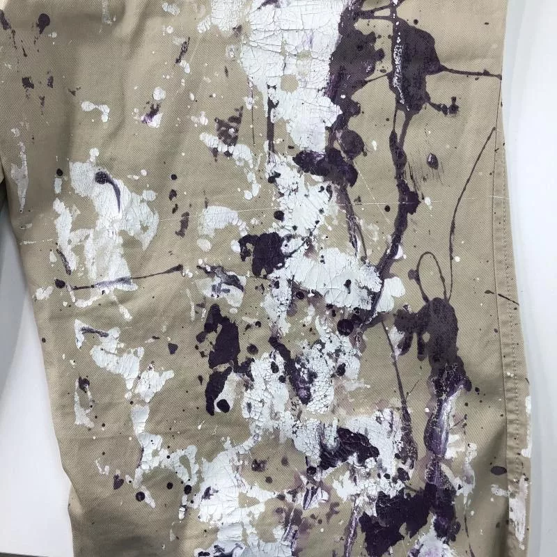 Needles Cropped Pants Paint Design Long Beige