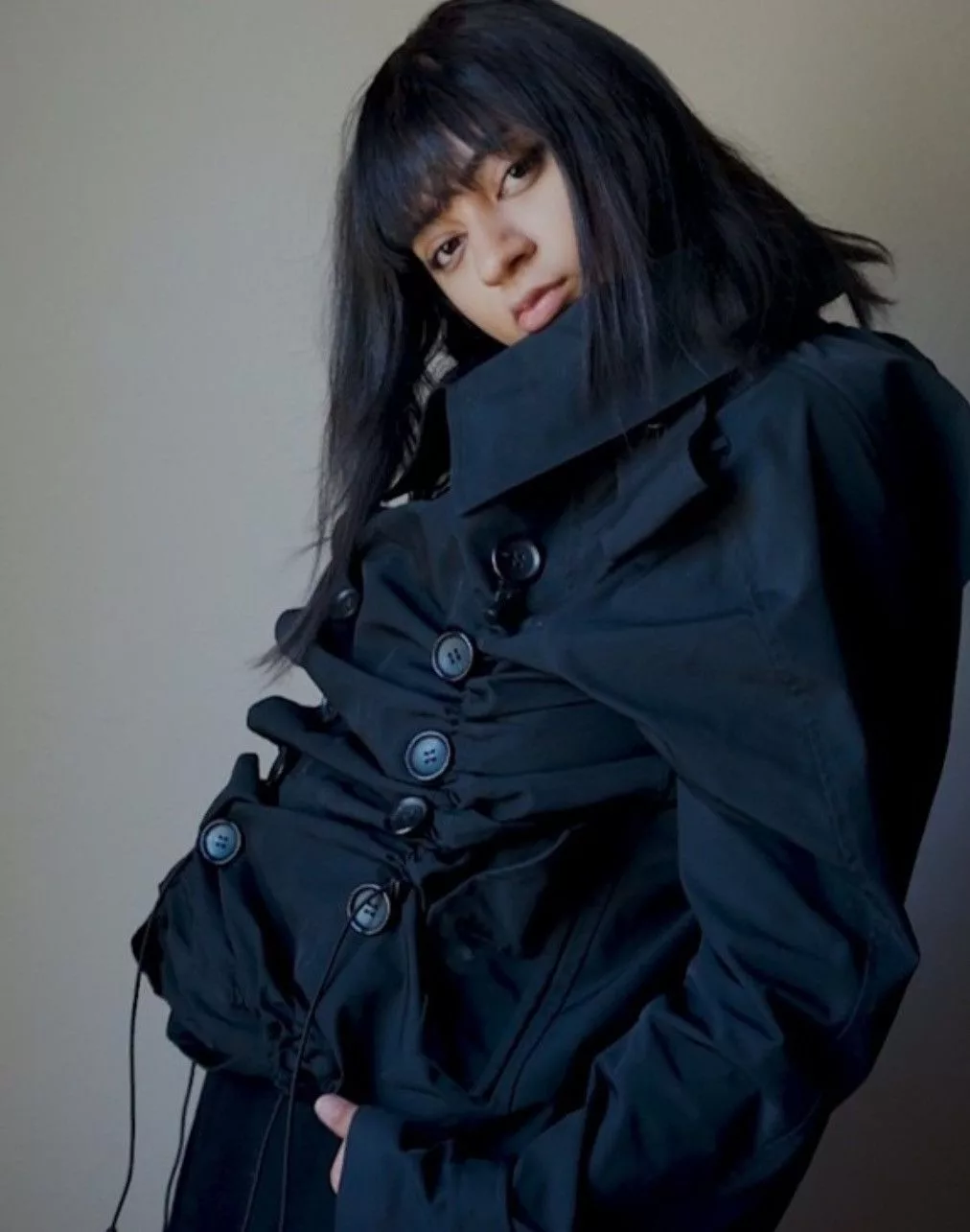 Comme des Garcons Jackets Comme des Garcons × Junya Watanabe Junya Watanabe Button down cinched jacket Black