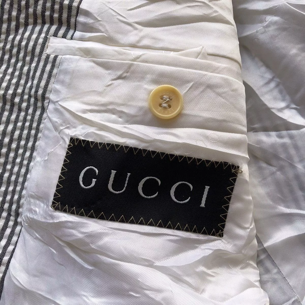 Gucci Blazers GUCCI Black White Stripe Blazer Coat
