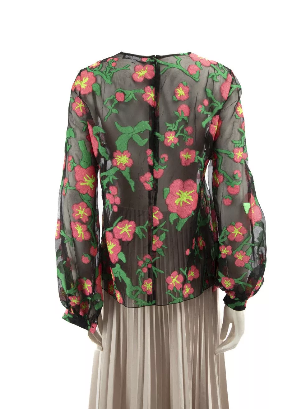 Other Blouses Other SS15 Floral Embroidered Sheer Blouse Multi