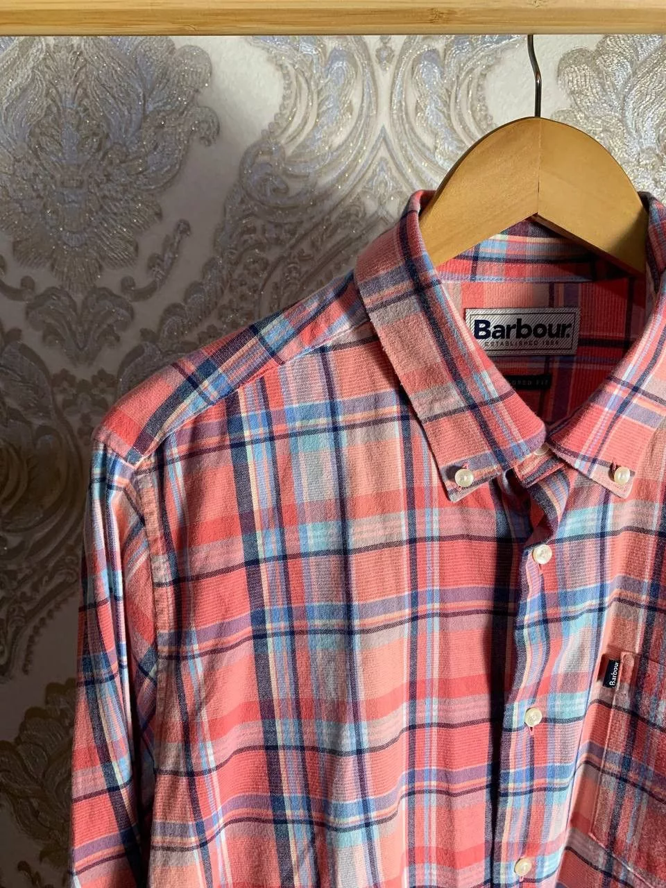 Barbour Shirts Button Ups Barbour × Vintage VERY RARE BARBOUR OXFORD CHECK 3 TAILORED SHIRT RETRO Y2K Pink Streetwear