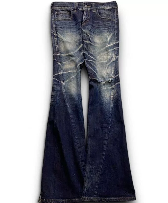 Tornado Mart Denim Tornado Mart Super Crazy Rare Art Flares Yahhhhhhhhhh Blue