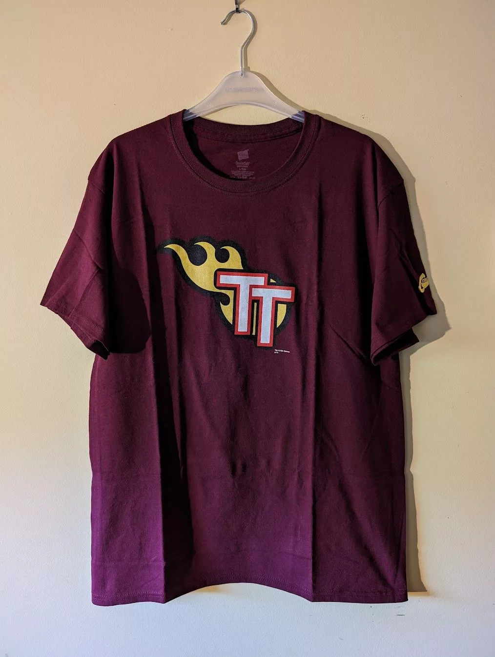 Cartoon Network Short Sleeve T Shirts Cartoon Network × DC Comics Graphitti Designs Teen Titans Y2K Flaming Logo T Shirt Red