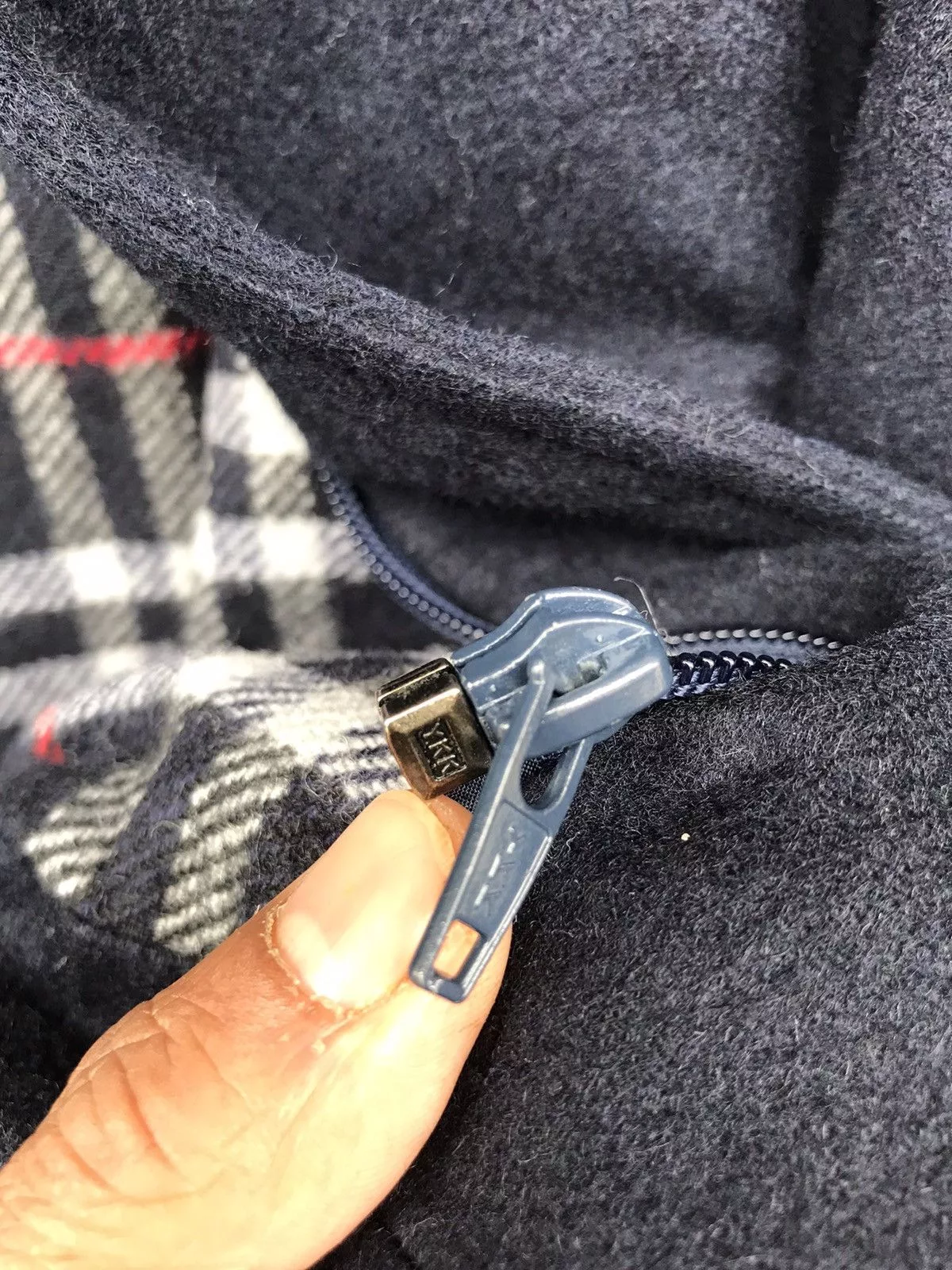 Burberry Bombers BURBERRY Nova Check Jacket Made in England Blue Vintage