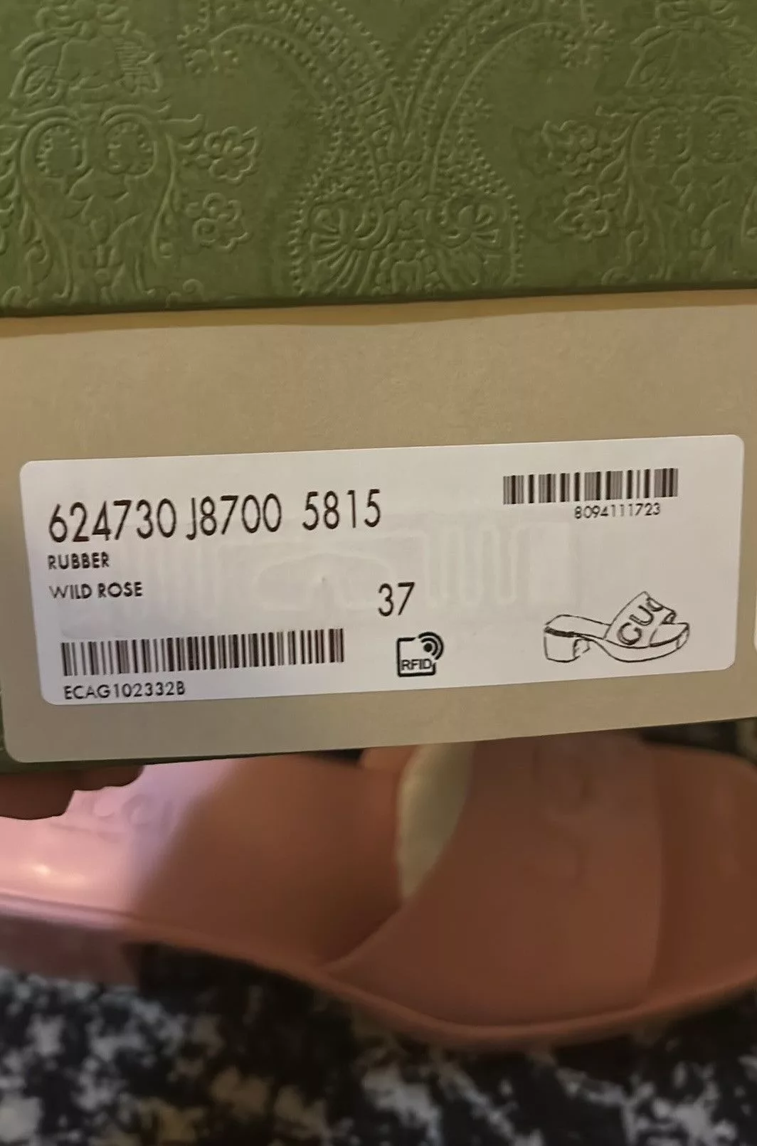 Gucci Sandals Gucci Rubber Logo Sandal Slipper Wild Rose size 37 Pink