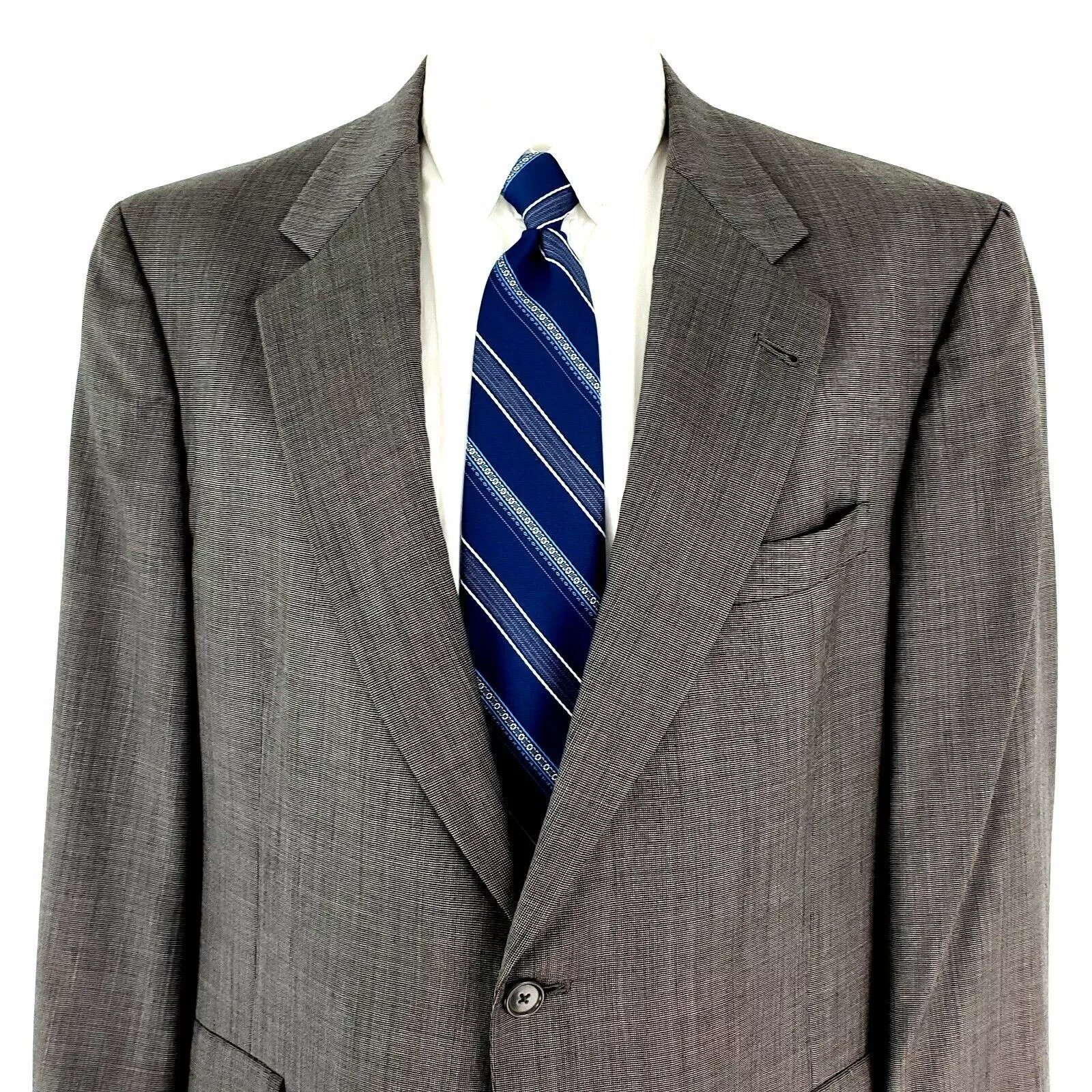 Hart Schaffner Marx Blazers Hart Schaffner Marx Wool 2 Button Blazer 44L Nailshead Gray