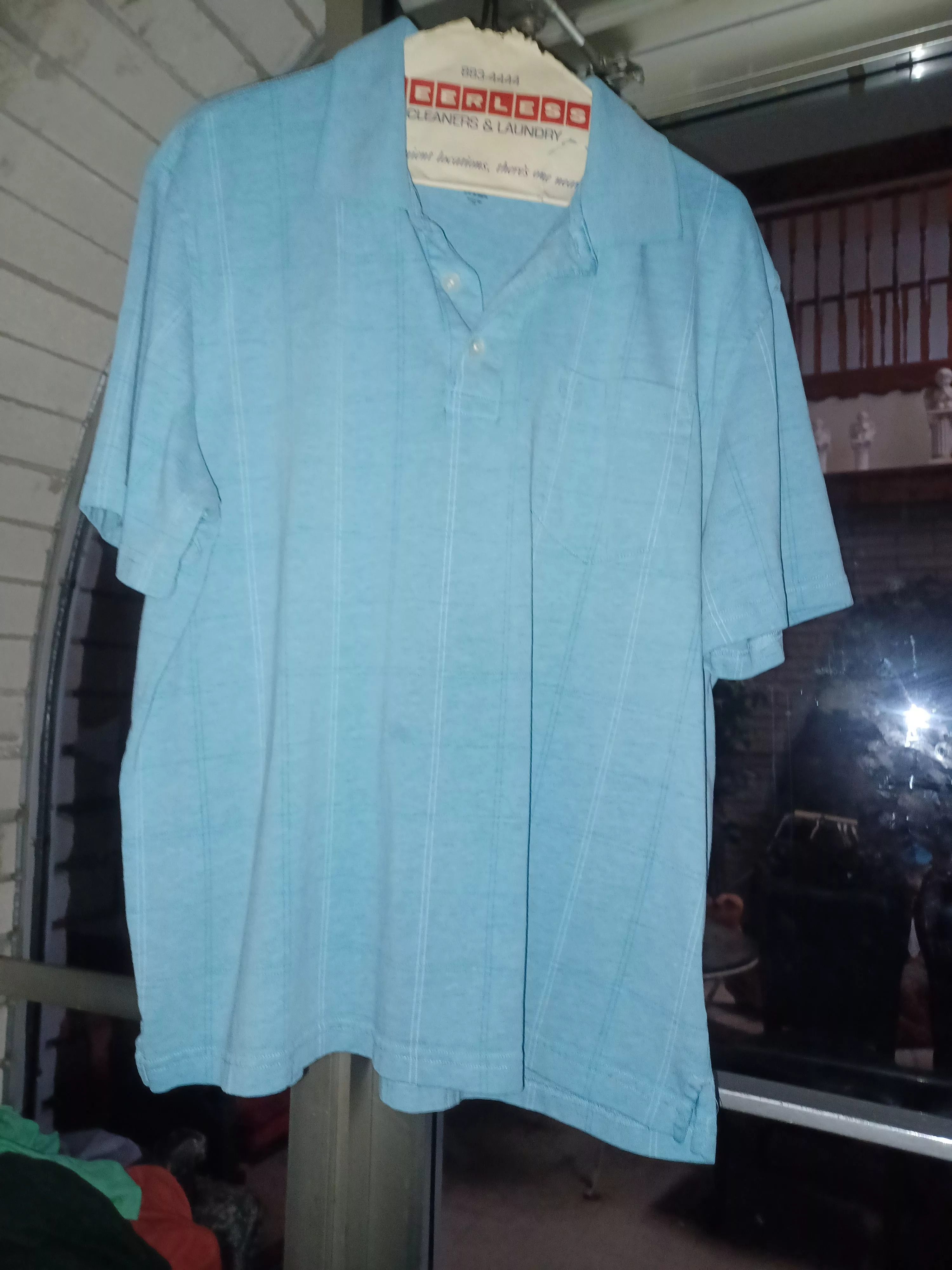 George Polos George Men's Polo Shirt Large Light Teal Blue