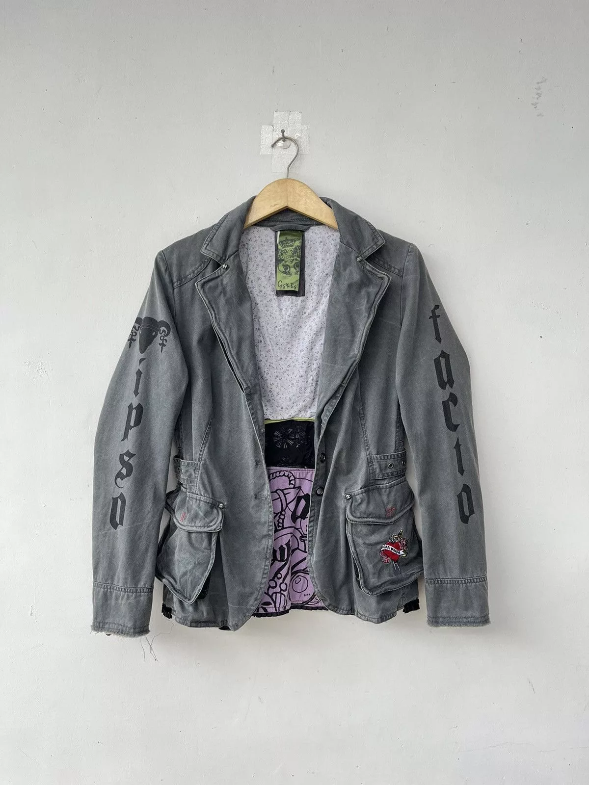 If Six Was Nine Denim Jackets If Six Was Nine × Japanese Brand × Le Grande Bleu (L.G.B.) Gg&Bg Rock n Roll Skull Jacket Gray