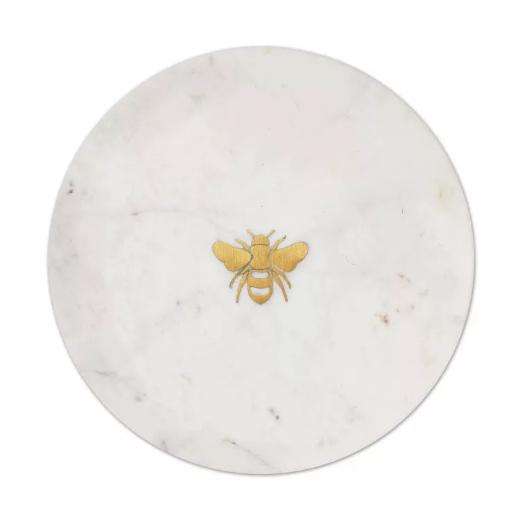 Bee Inlay Marble Serving Board