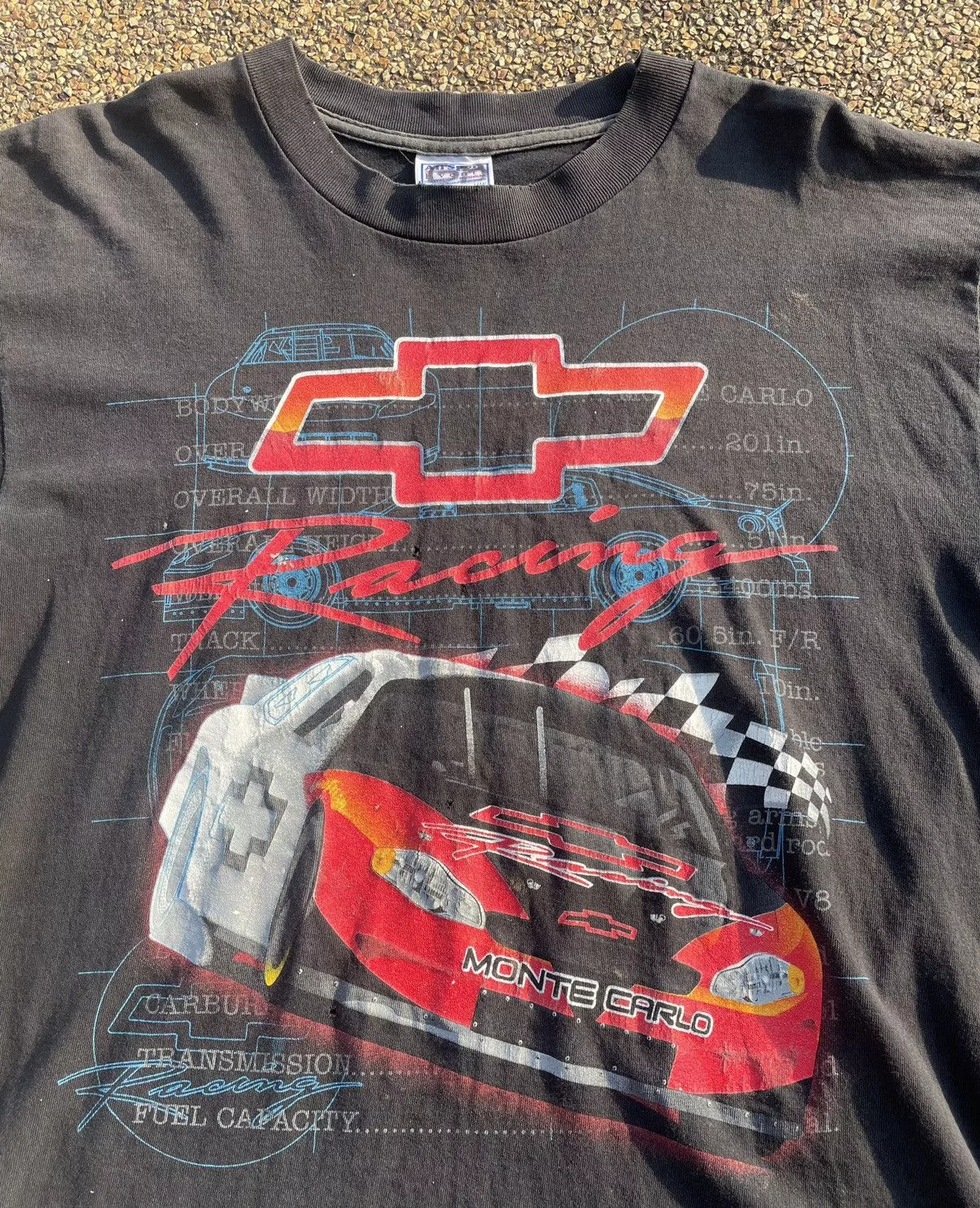 NASCAR Short Sleeve T Shirts NASCAR Chevrolet AOP 90's Black Vintage