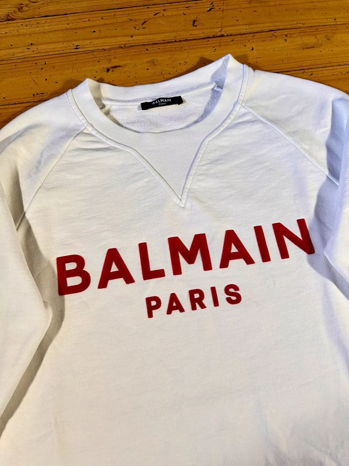 Balmain Long Sleeve T Shirts Balmain White Sweatshirt