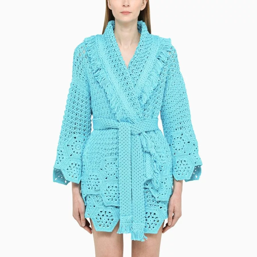 Alanui Sweaters Alanui o1d2blof0724 Cardigans in Light Blue