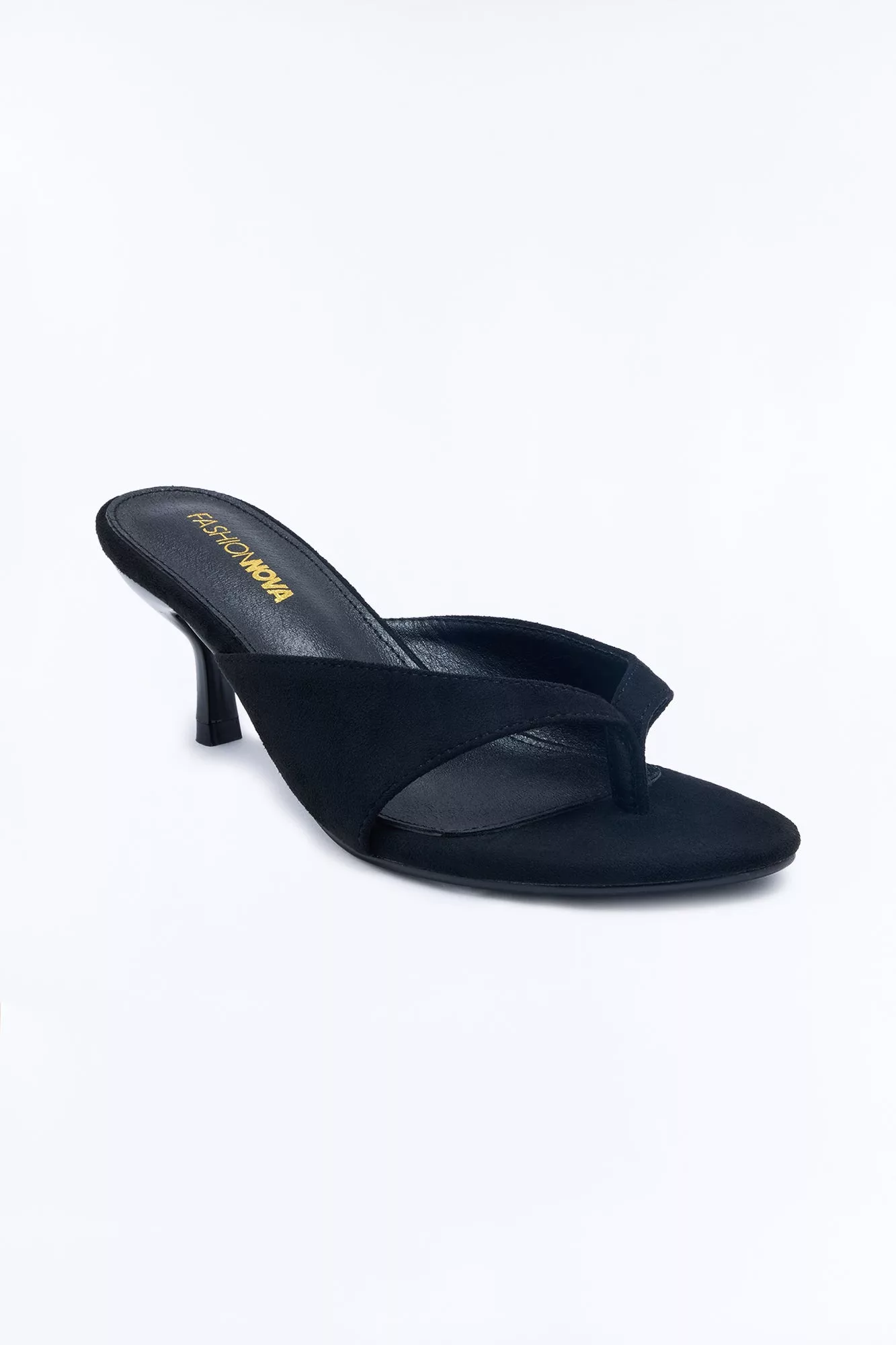Staying Ready Thong Kitten Heels - Black