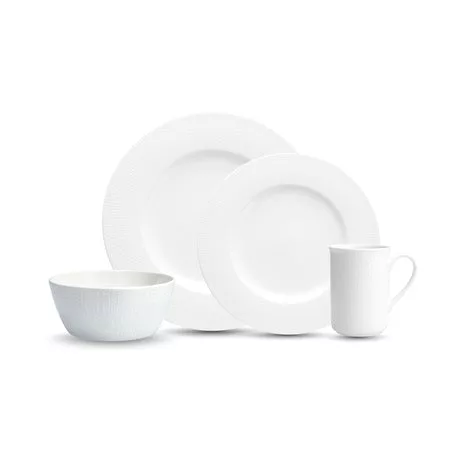 Amanda White Embossed 16pc. Dinnerware Set