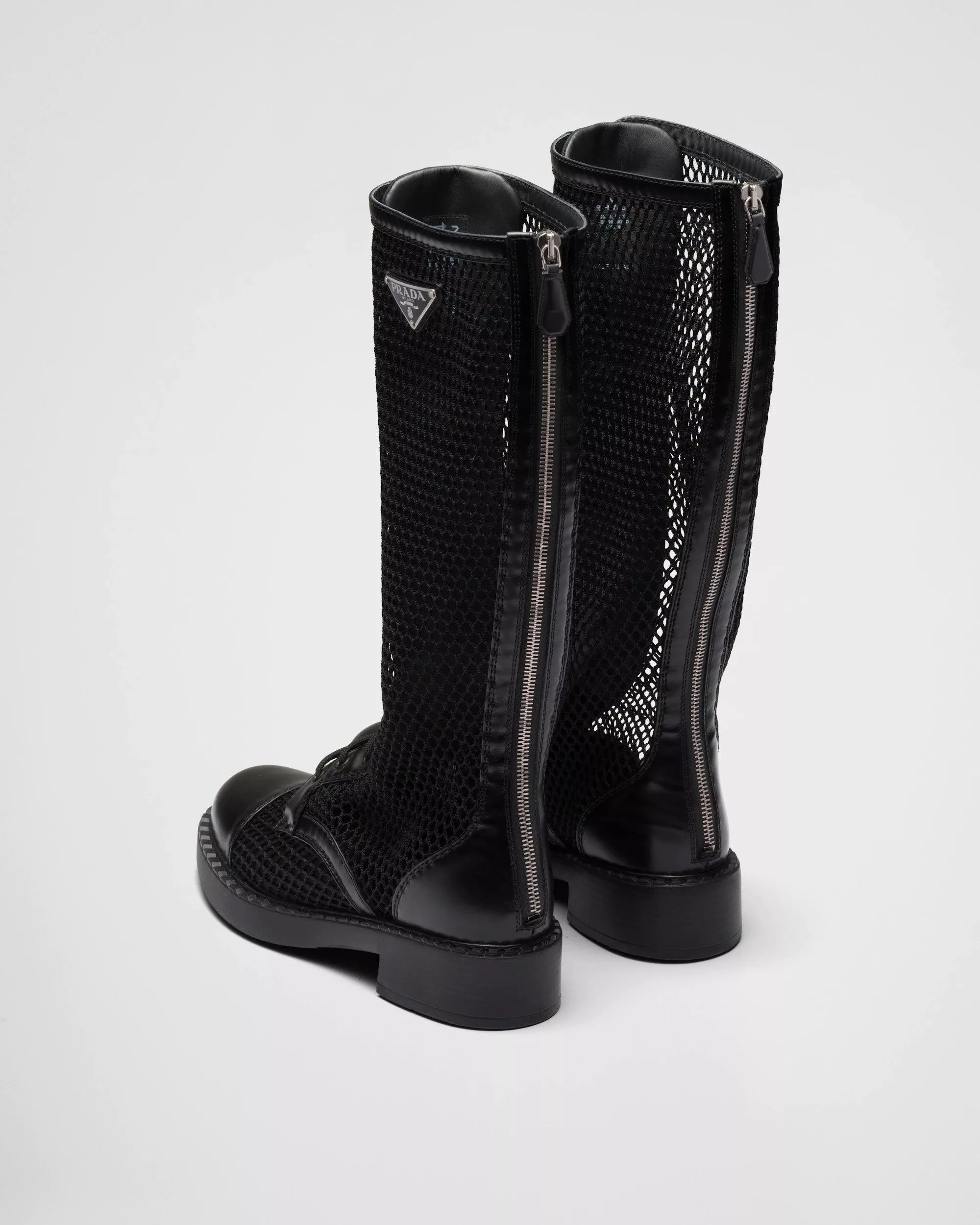 Prada Boots Prada Rete Rois Knee High Boots Black