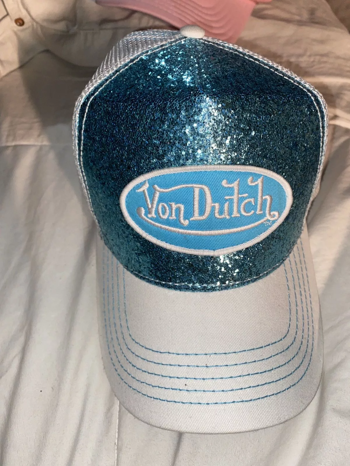 Von Dutch Hats Von Dutch Blue glitter hat