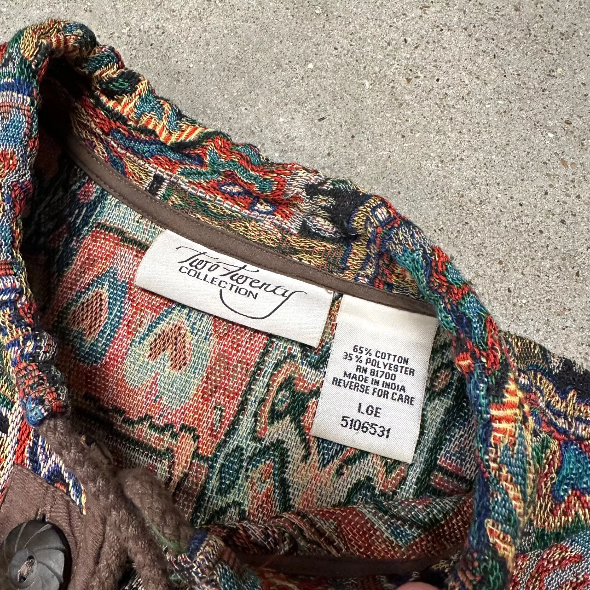 Vintage Light Jackets Vintage Two Twenty Unique Patterned Button Up Jacket Multi