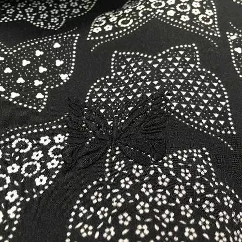 Needles Shirts Button Ups Needles Shirt Papillon pattern short sleeve Black
