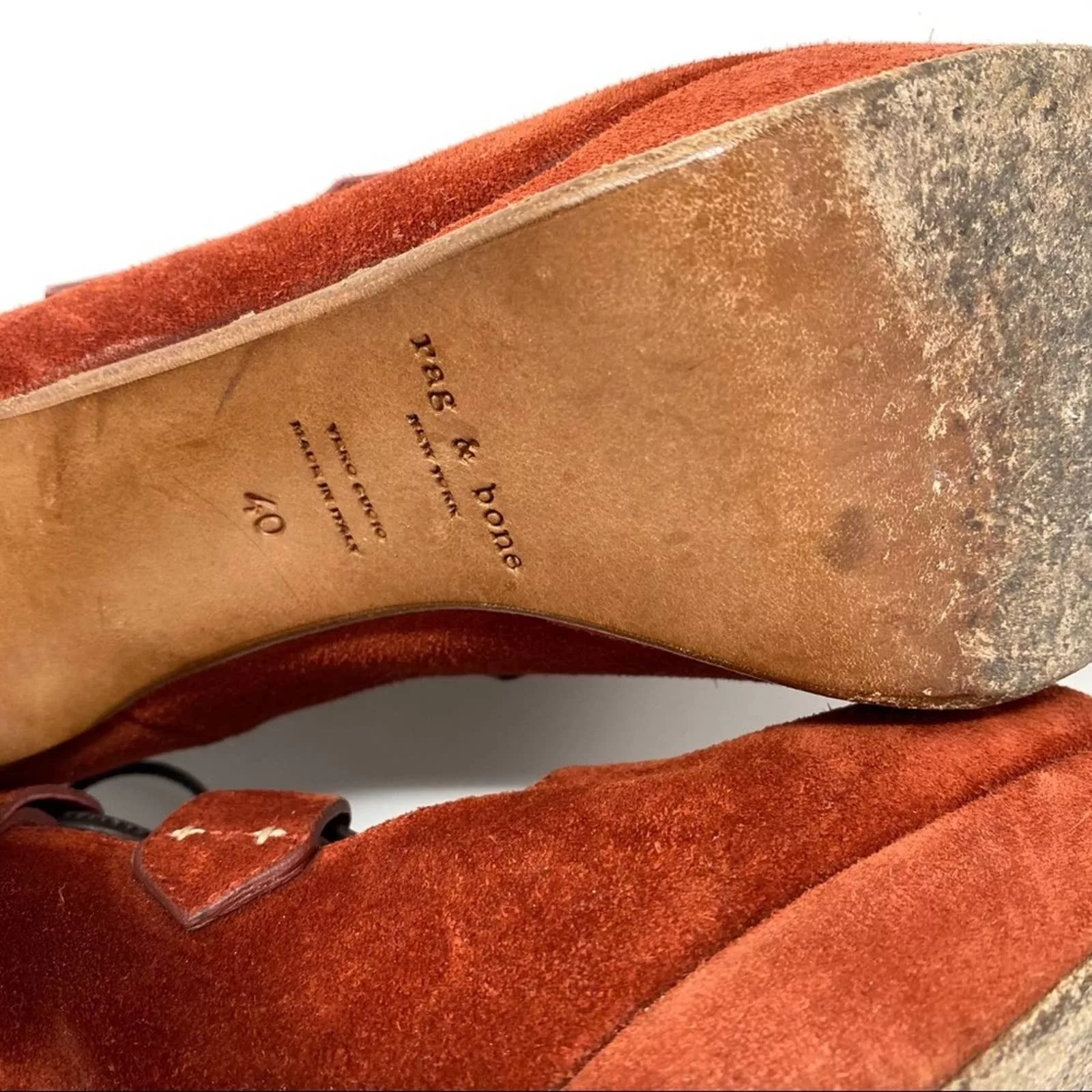Rag & Bone Heels RAG & BONE Bailey Suede Platform Heels in Size 40 Red