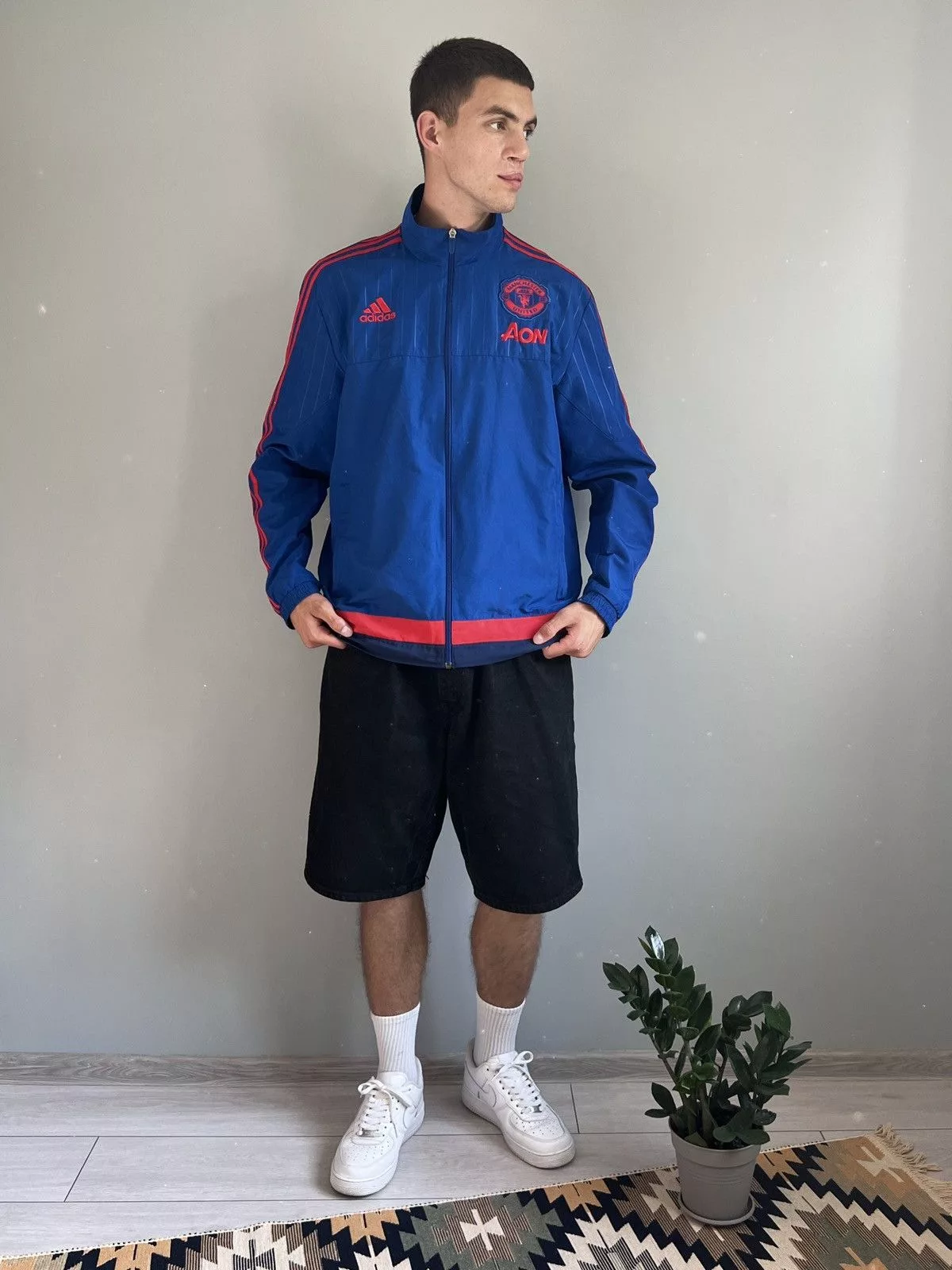 Adidas Light Jackets Adidas × Vintage Vintage Adidas 2015 Manchester United Jacket Blue Sportswear