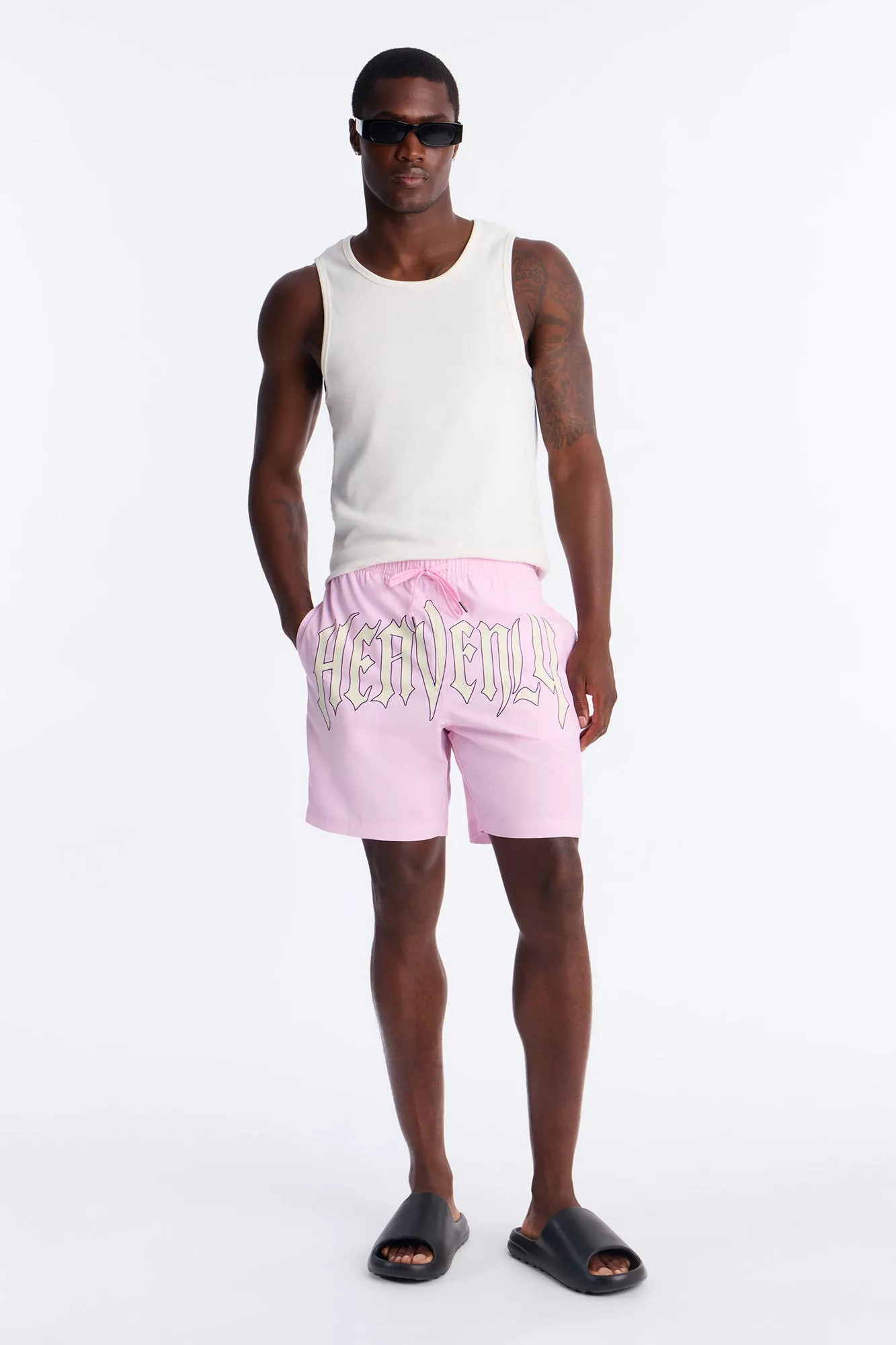 Heavenly Mindset Swim Trunk 7″ - Pink/combo