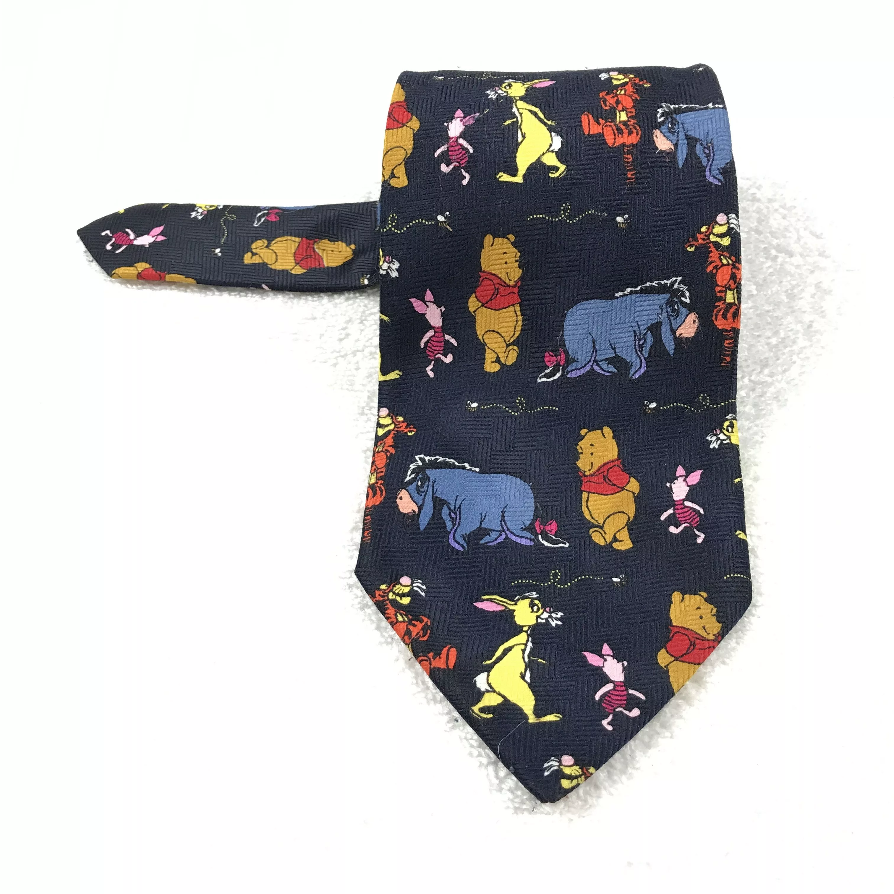 Designer Ties Pocketsquares Designer × Vintage Vintage Pooh 100% Polyester Necktie Multi