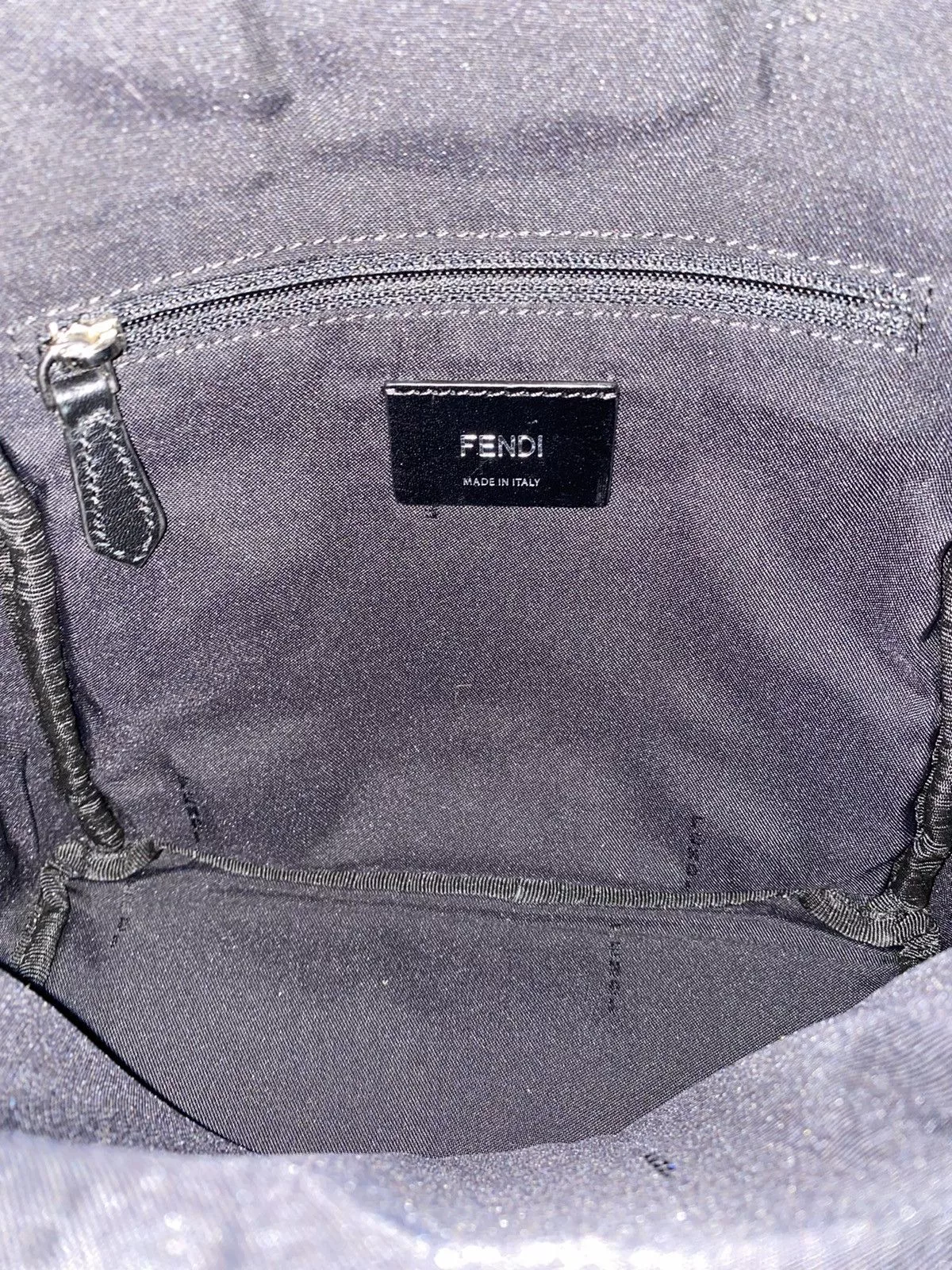 Fendi Backpacks Fendi Shearling & Nylon Apple Mini Backpack Black