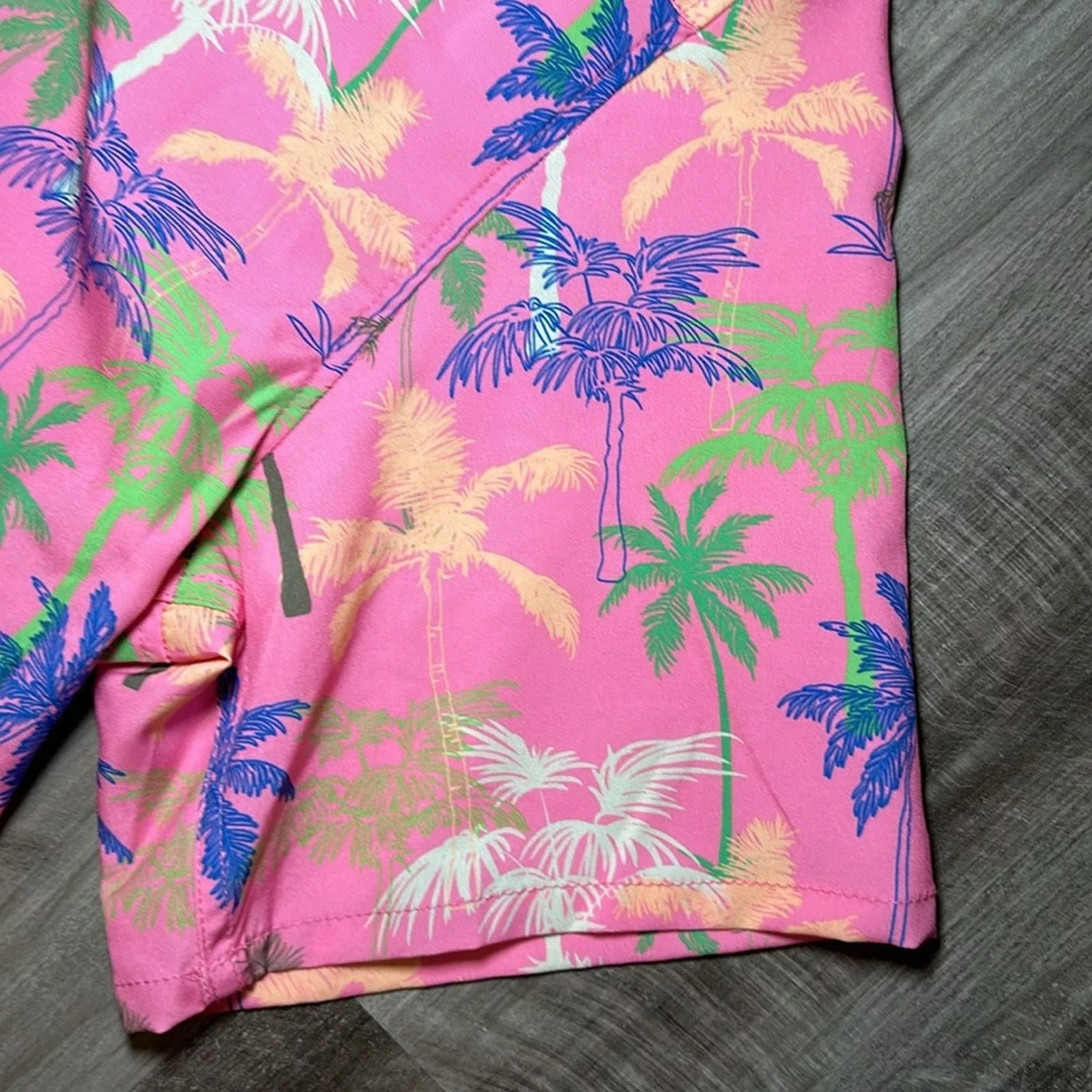 WeSC Shirts Button Ups WESC Miami Palm Oden Short Sleeve Button Down - Medium Pink