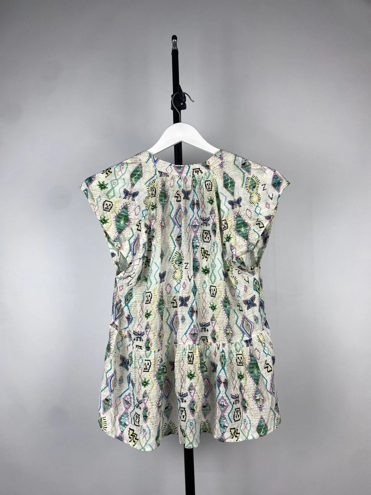 Designer Blouses Designer × Zadig & Voltaire Zadig&Voltaire Monogram Graphic Print Blouse White Streetwear