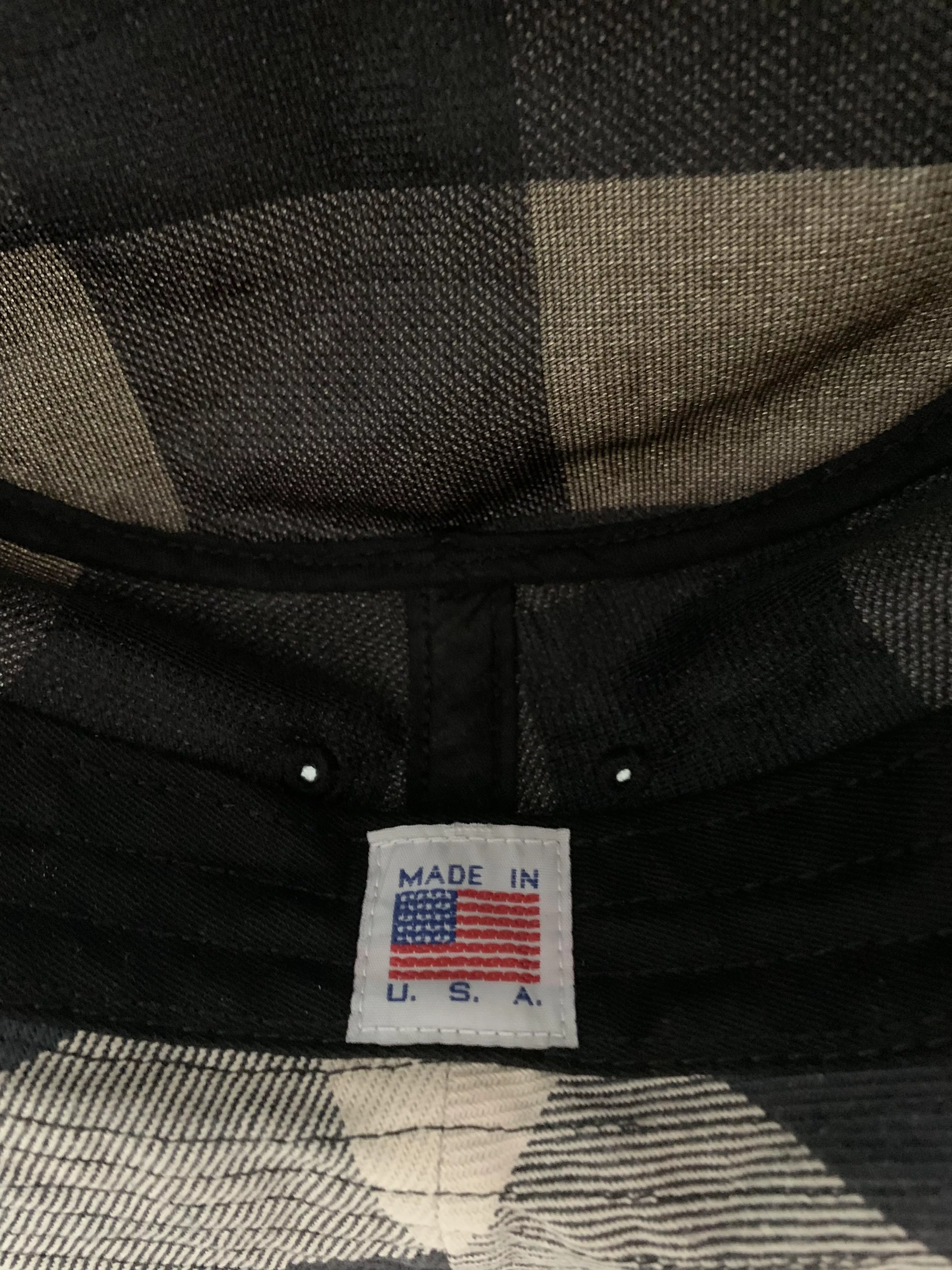 Noah Hats Noah Denim Plaid Crusher Bucket Hat Gray