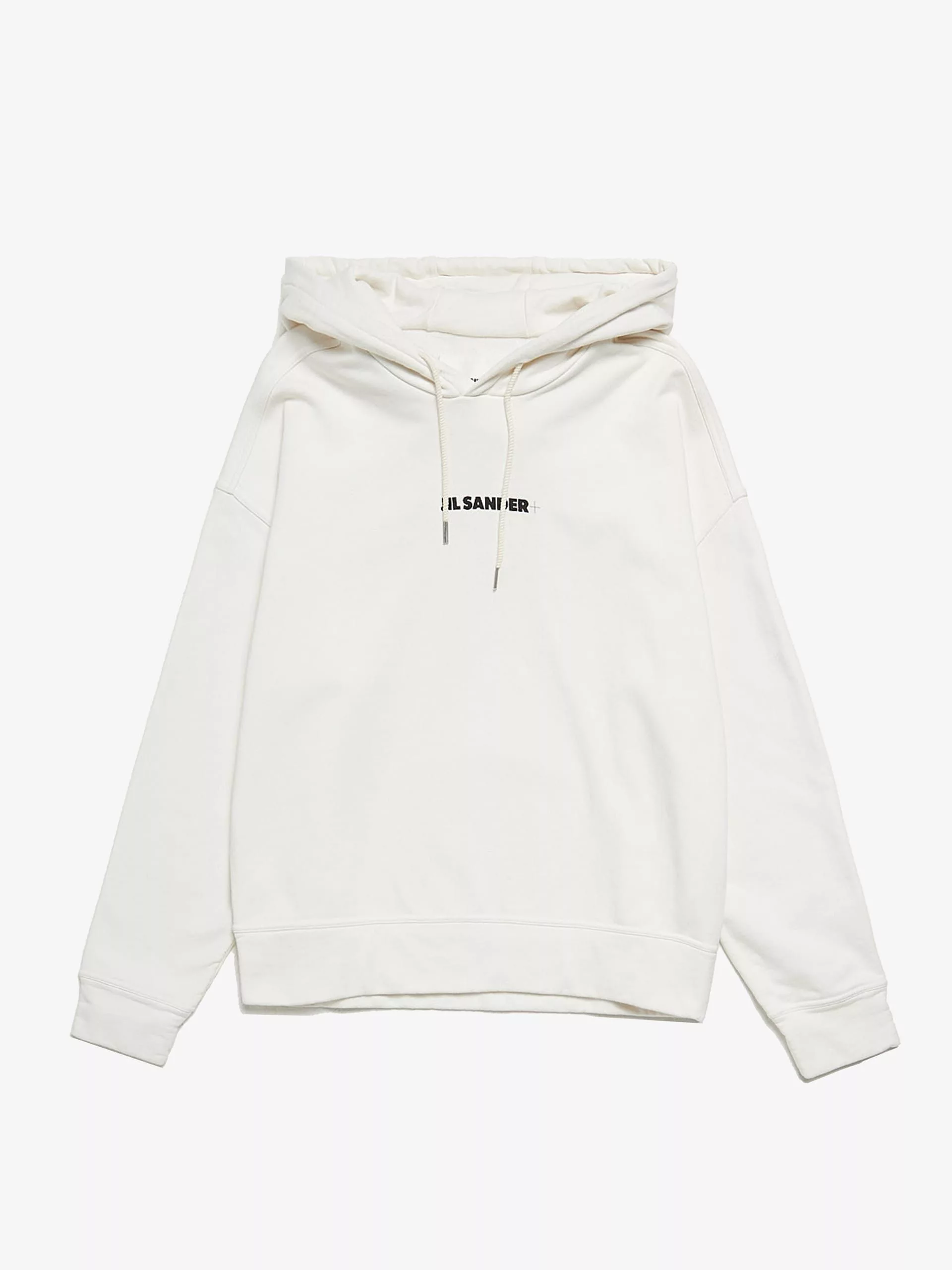 Jil Sander Sweatshirts Hoodies Jil Sander White Logo Printed Cotton Hoodie