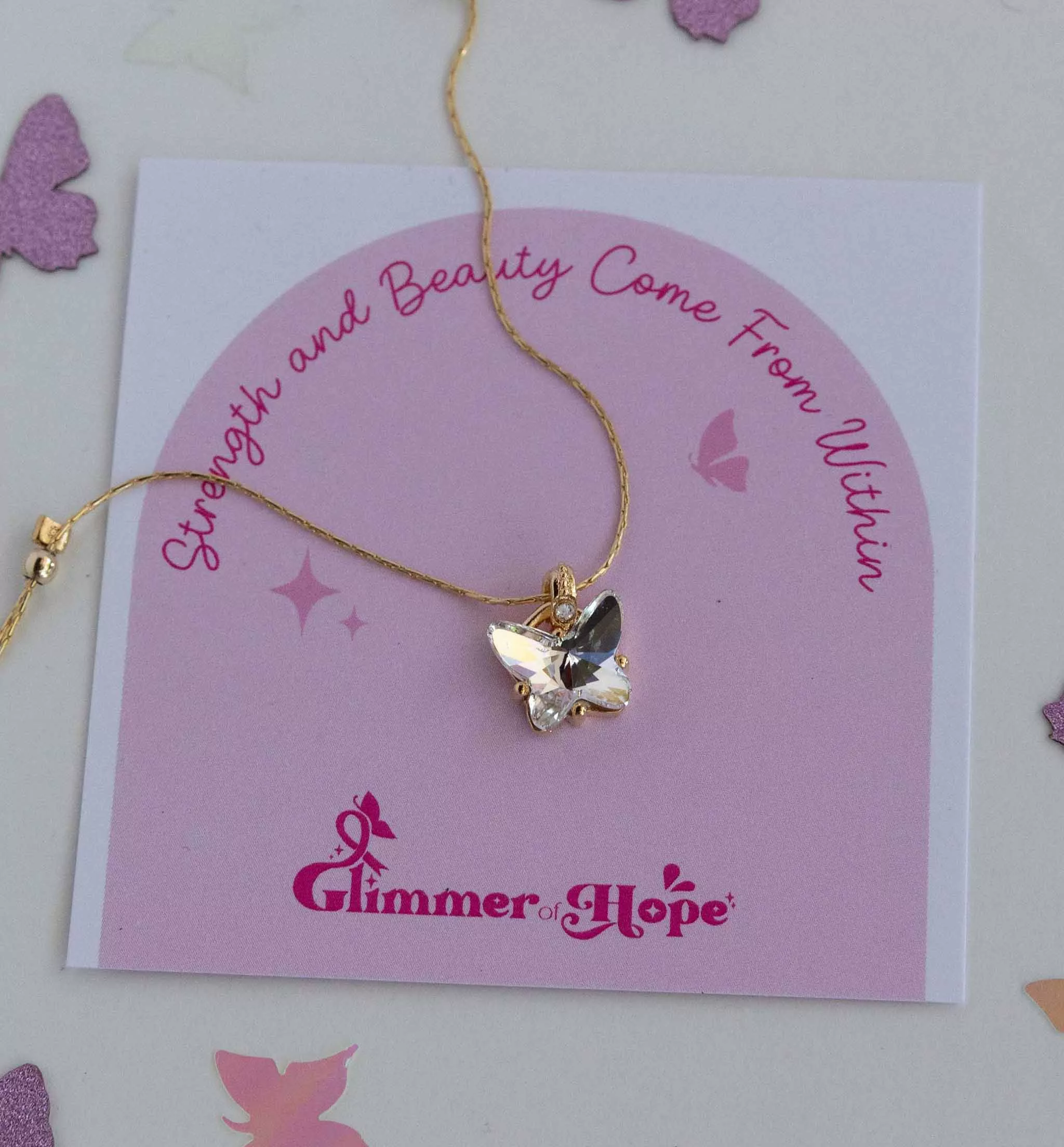 Crystal Butterfly Expandable Necklace