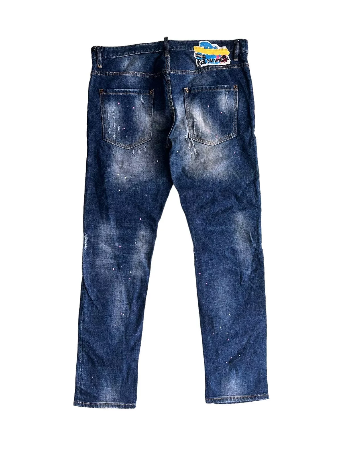 Dsquared2 Denim 2018 Dsquared2 🇮🇹 Clawmark Painter Regular Cut Denim Jeans Blue Vintage
