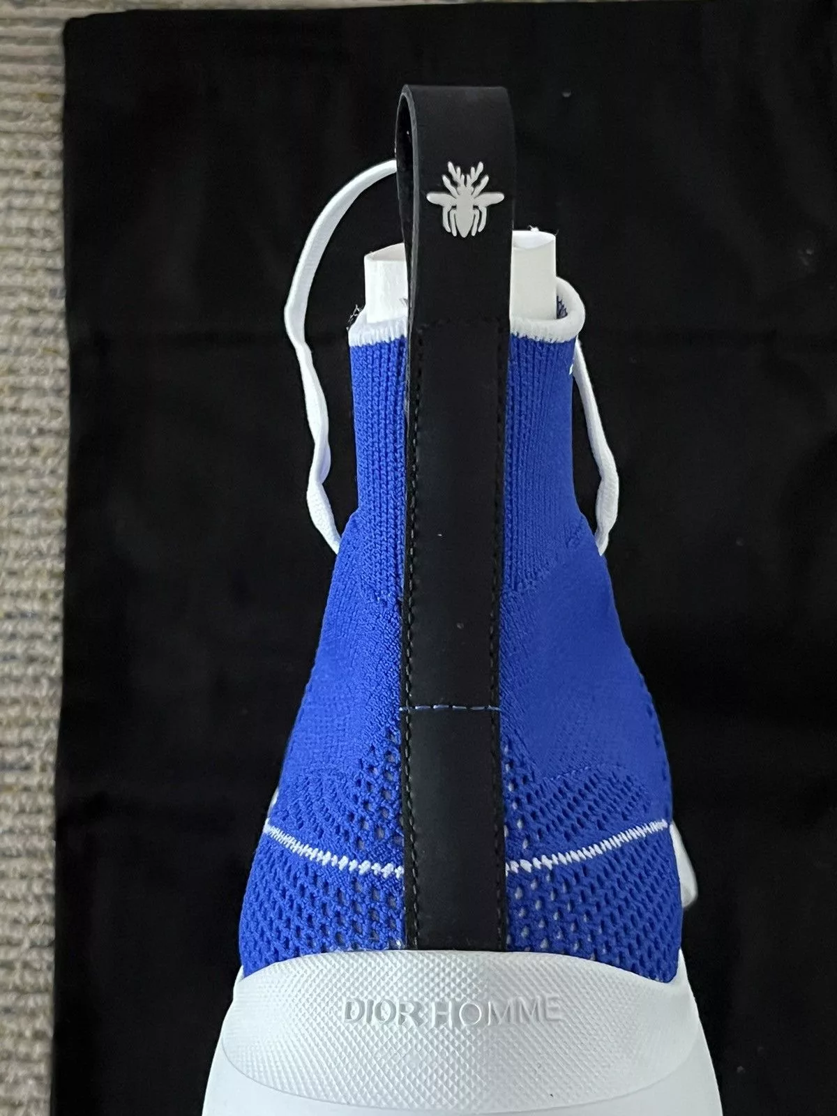 Dior Hi Top Sneakers Dior B21 Blue Fabric Sneakers