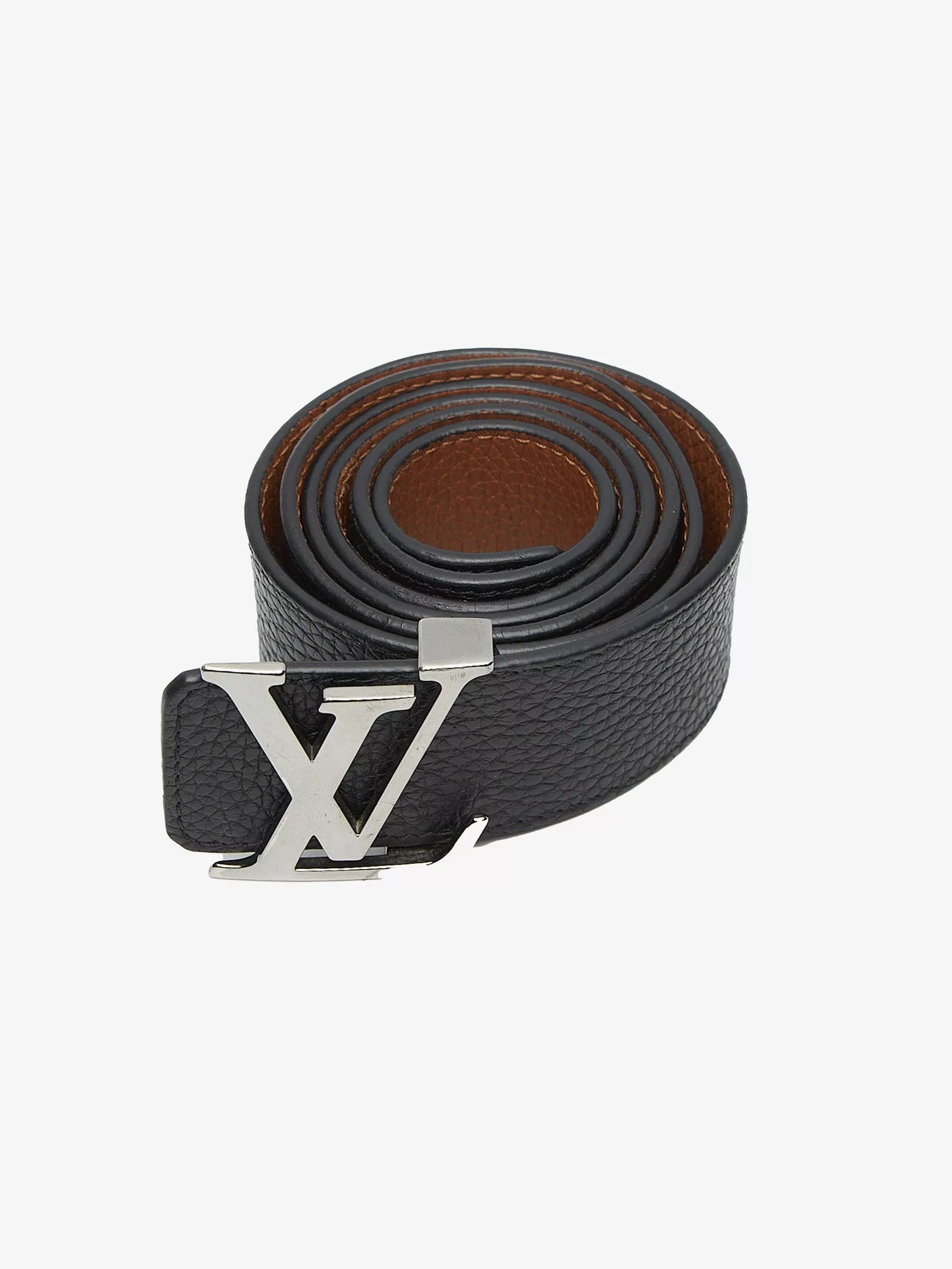 Louis Vuitton Belts Louis Vuitton Black Leather Logo Buckle Belt