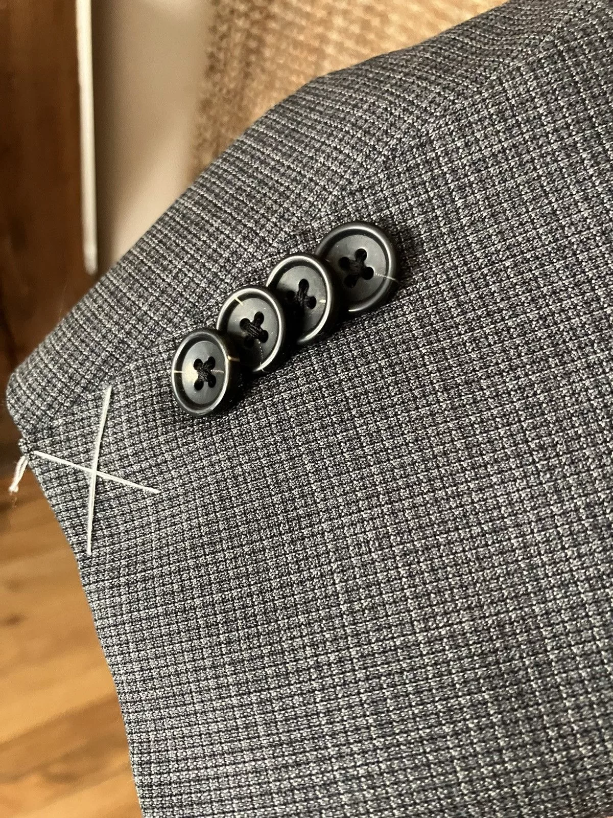 Designer Blazers Designer × Spier & Mackay Spier & Mackay Grey Microcheck Suit Blazer Gray