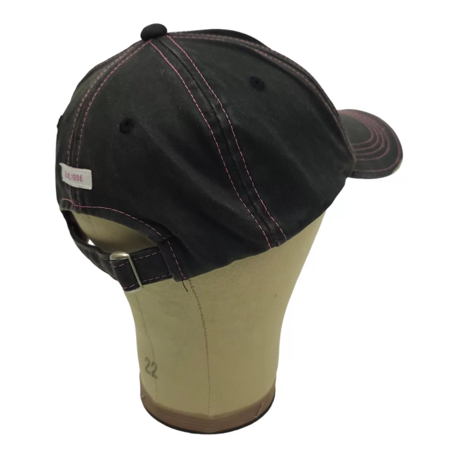 Signatures Hats Signatures Mossy Oak Black Pink Distressed Tuck Strap Adjustable Cap
