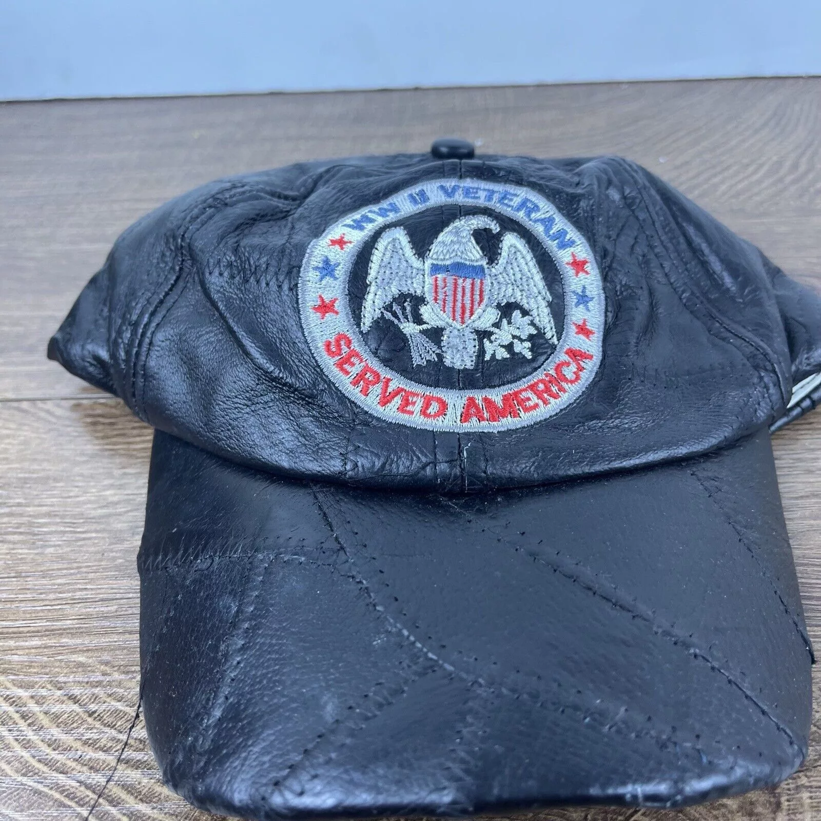 Other Hats Other WWII Veteran Hat World War 2 Vet Black Adjustable Hat Black