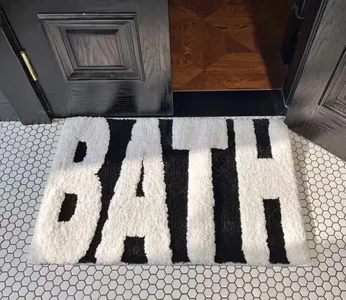 Handmade Miscellaneous Handmade Non-Slip Bathroom Rug Carpet Blue