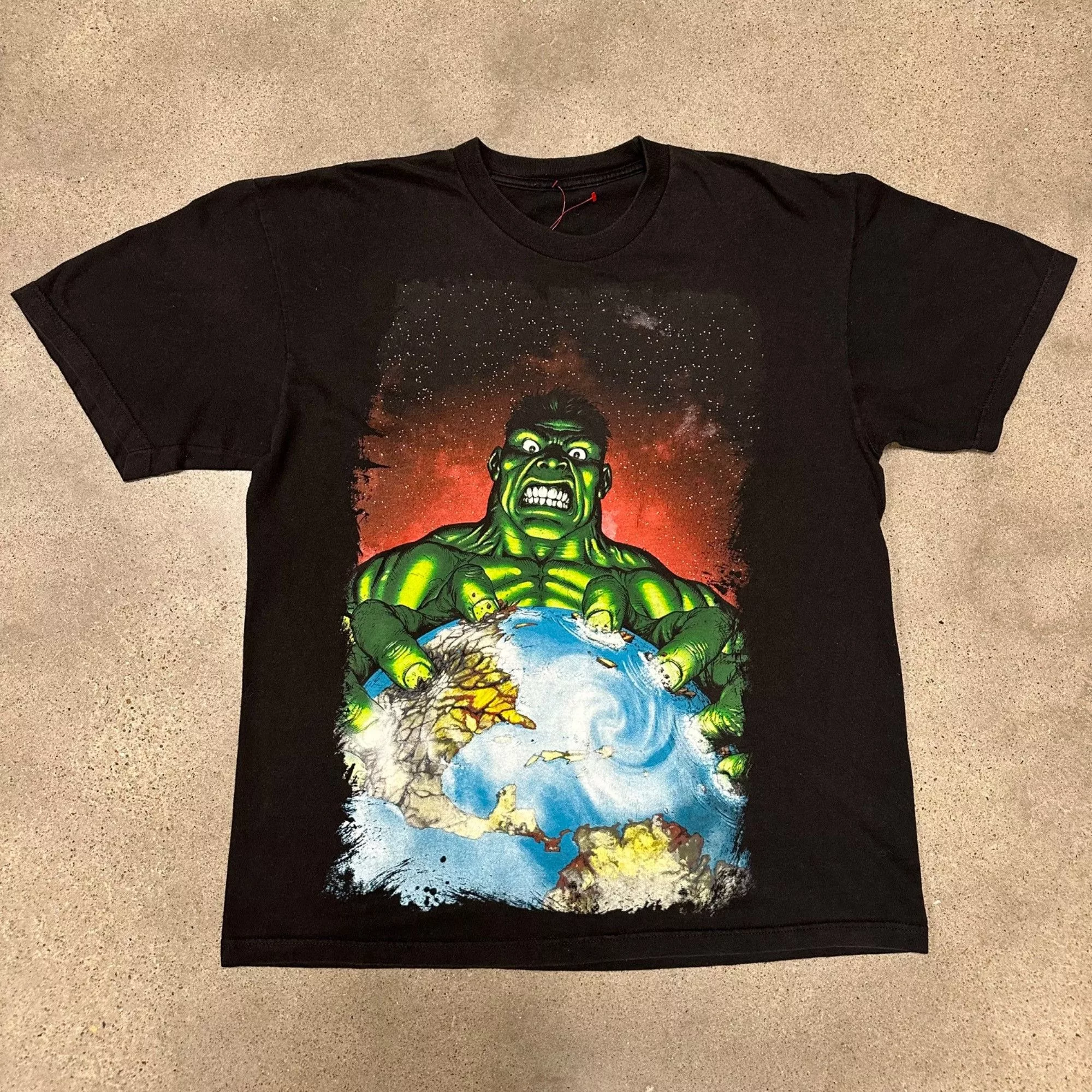 Marvel Comics Short Sleeve T Shirts Marvel Comics × Vintage Vintage Marvel Hulk Earth Crusher Shirt Black