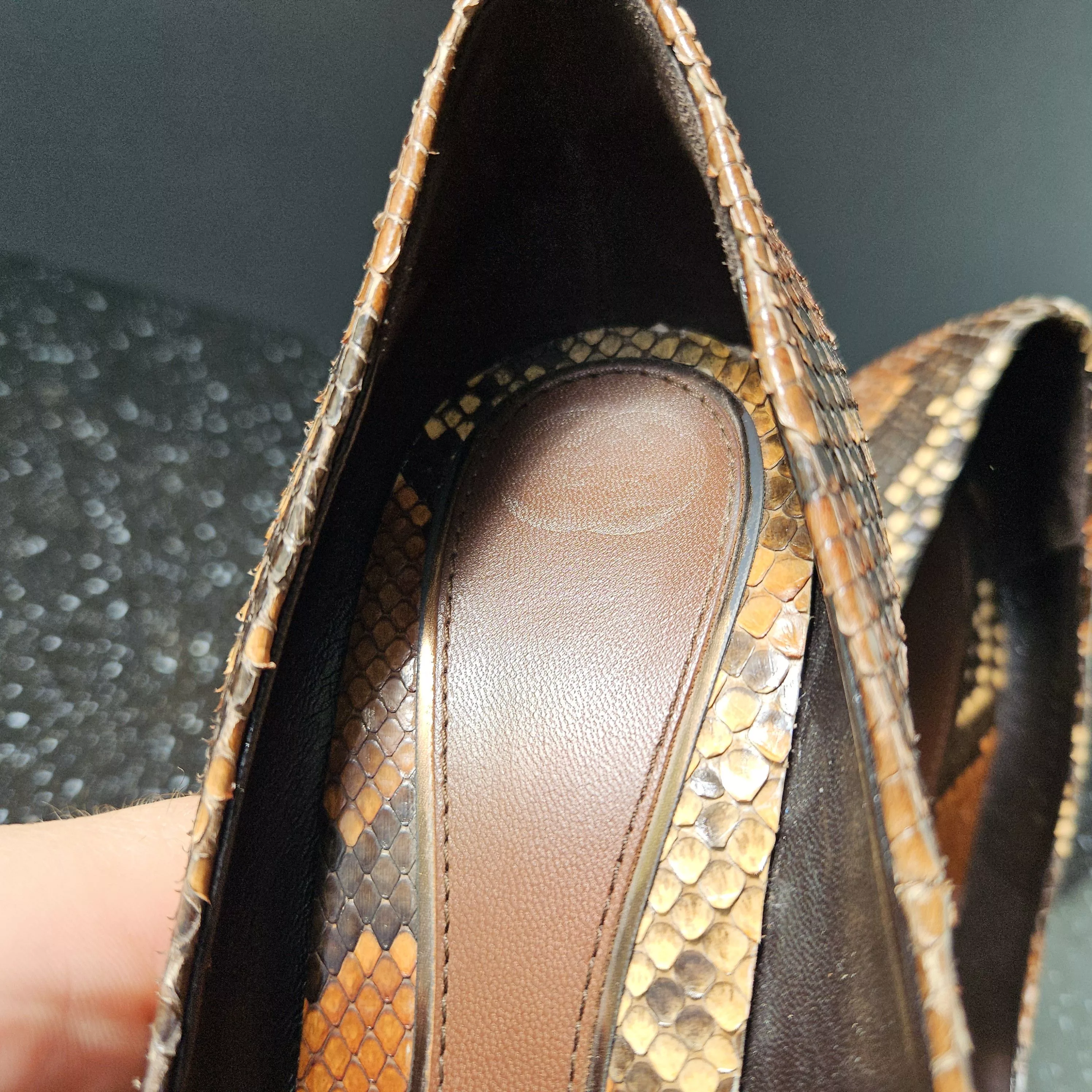 Gucci Heels Gucci Python Heels Sz 38 Gray
