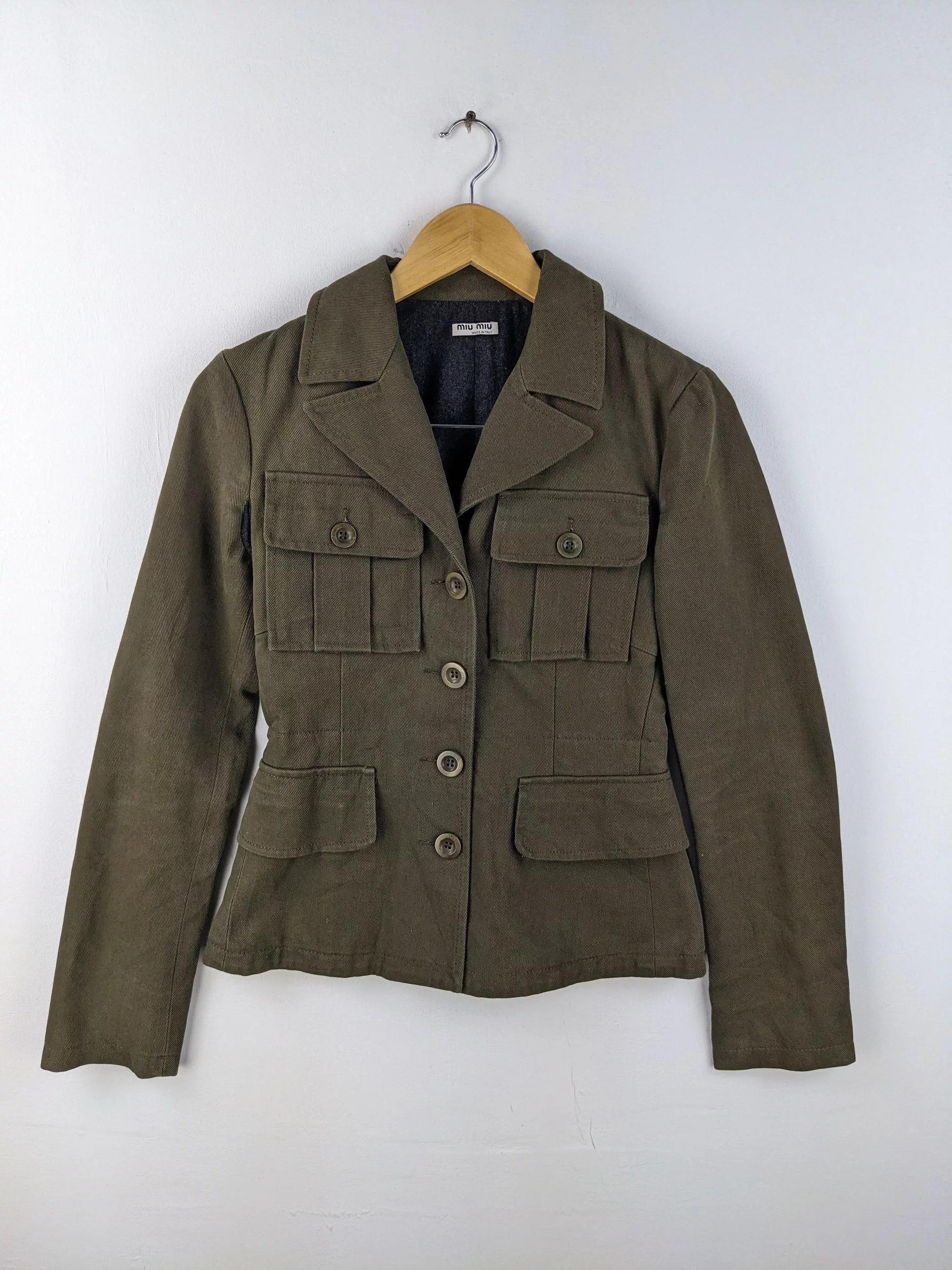 Miu Miu Jackets Miu Miu Cropped Jacket Military Style Green Vintage