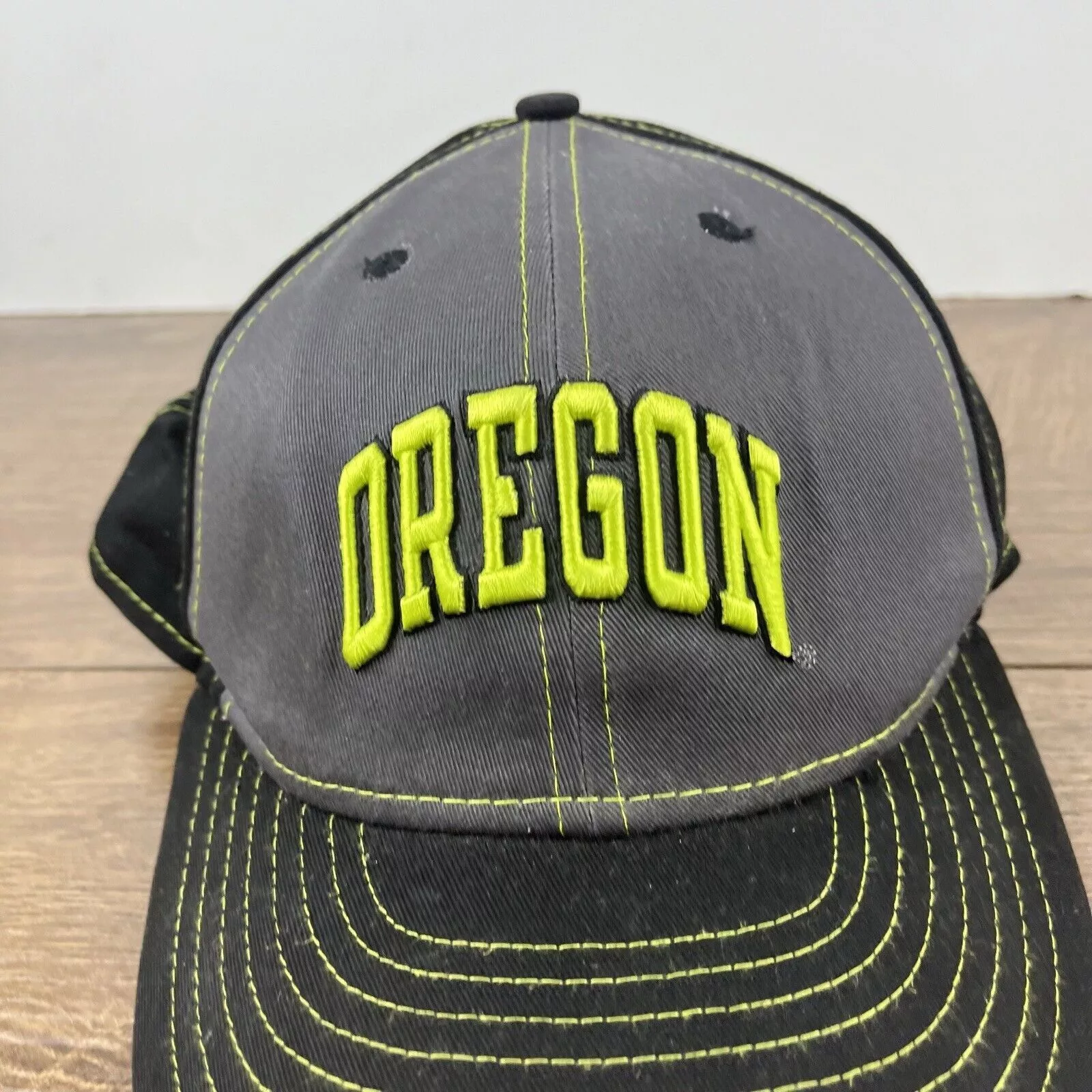 New Era Hats Oregon Ducks Gray Hat New Era 9FIFTY Snapback Hat Adjustable