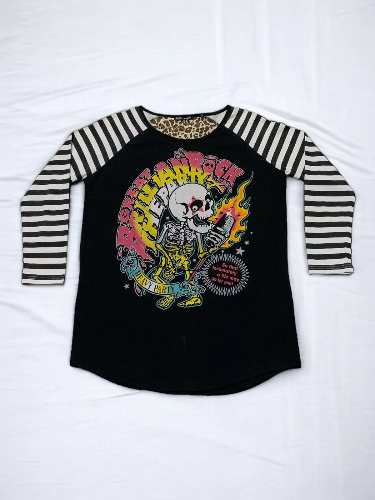 Affliction Long Sleeve T Shirts Affliction × Hysteric Glamour × PPFM Red Soub Real Japan Skeleton Heavy Party Long Sleeve Tees Black