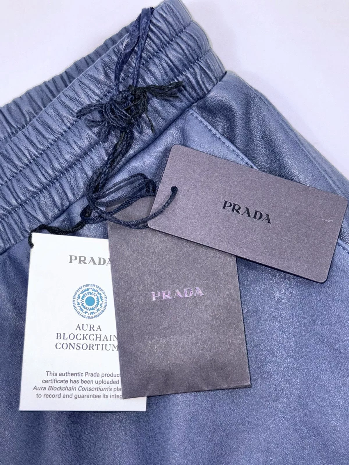 Prada Shorts PRADA LEATHER SHORTS Blue