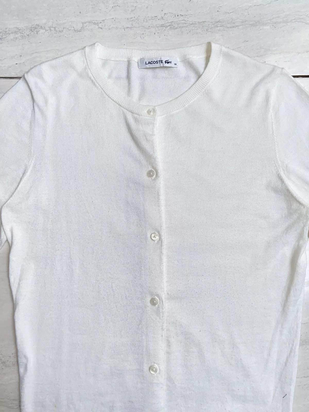 Lacoste Light Jackets LACOSTE White Cardigan